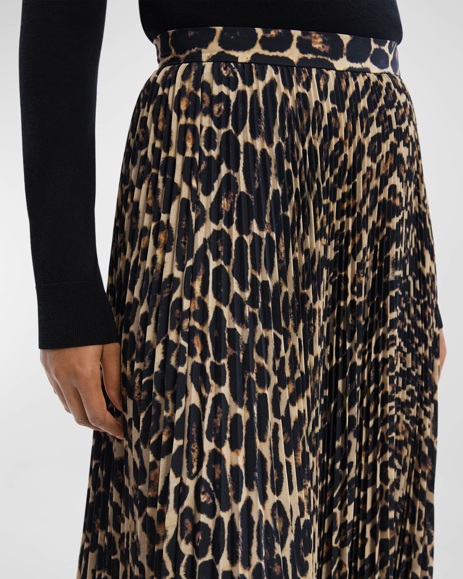 Glamorous midi skirt in pleated leopard print outlet