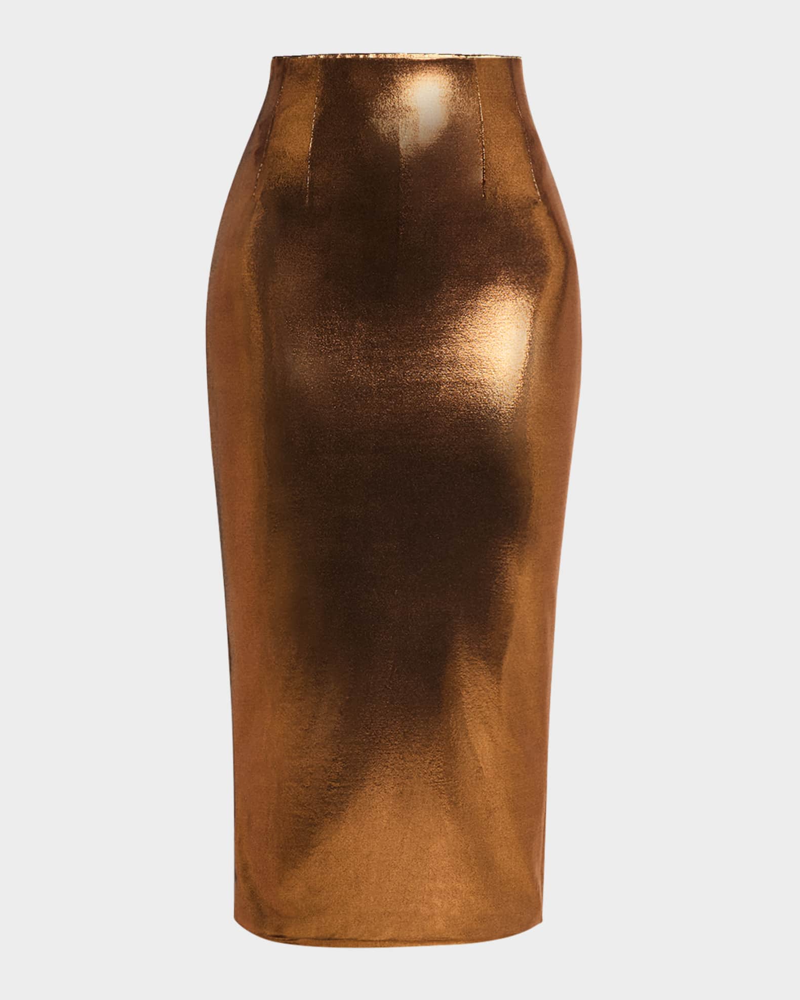 Metallic Midi Pencil Skirt 0