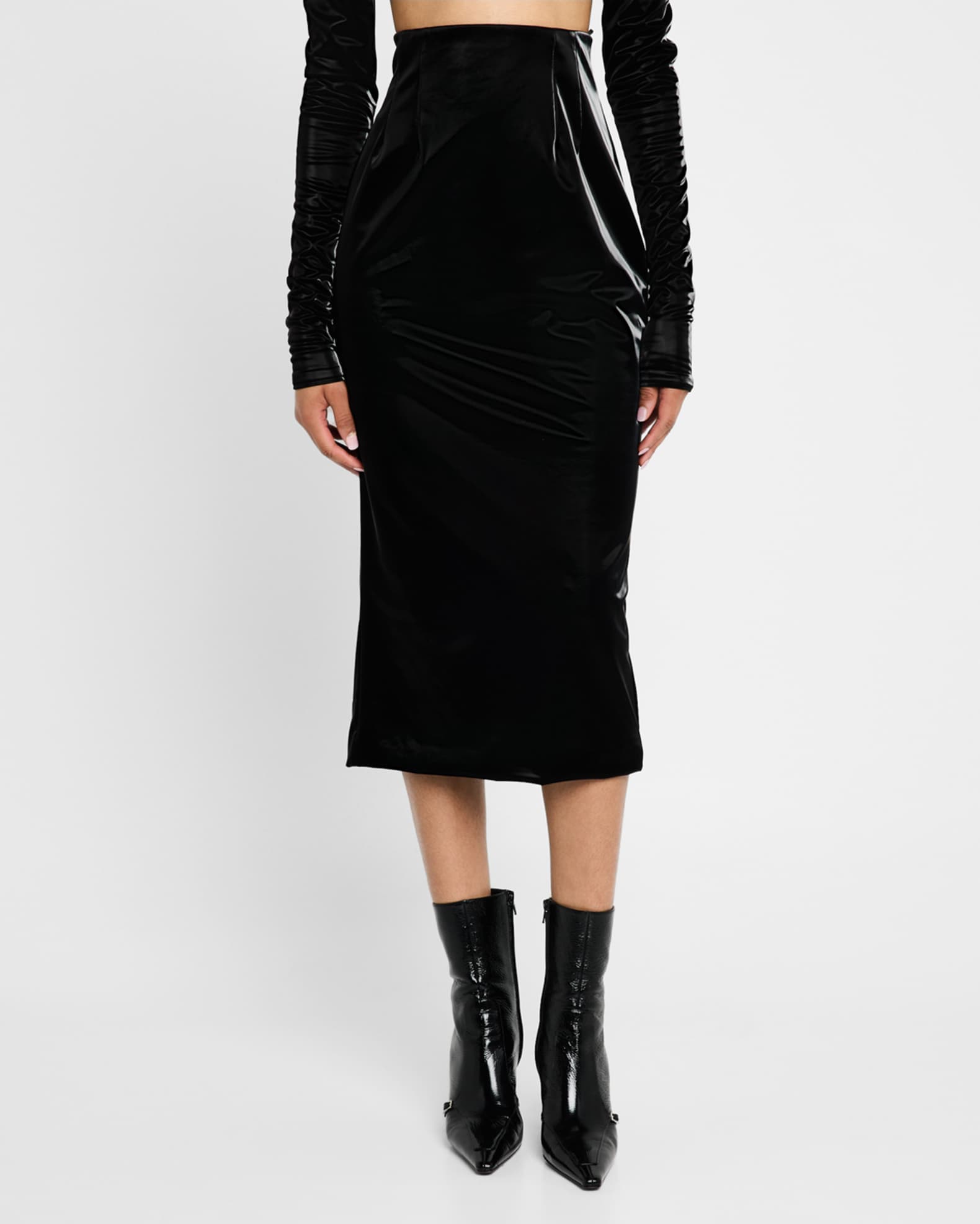 midi form fitting dresses Ivy Fitted Midi Dress in Black