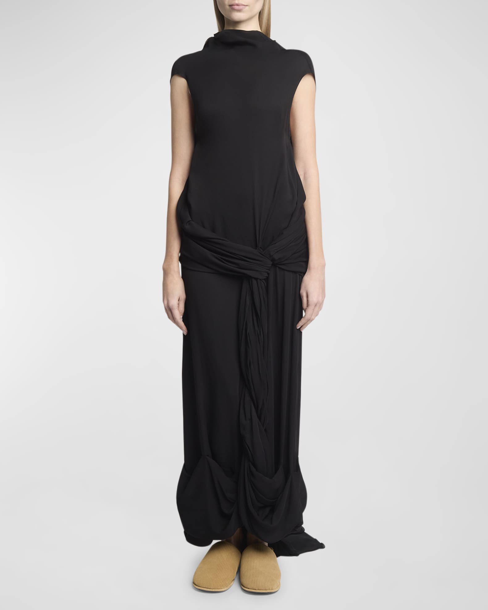 Twisted Drape Sleeveless Backless Maxi Dress 1