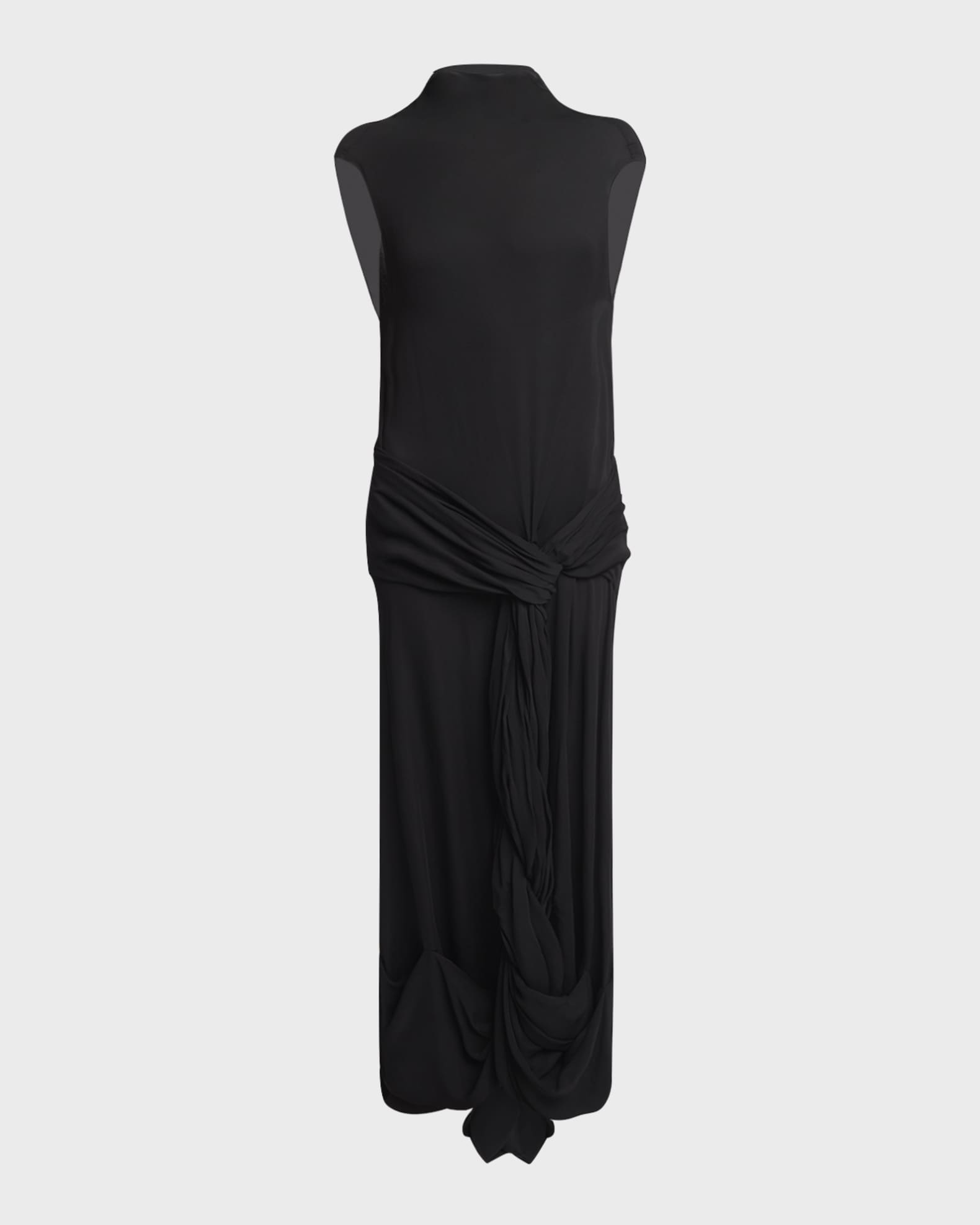 Twisted Drape Sleeveless Backless Maxi Dress 0