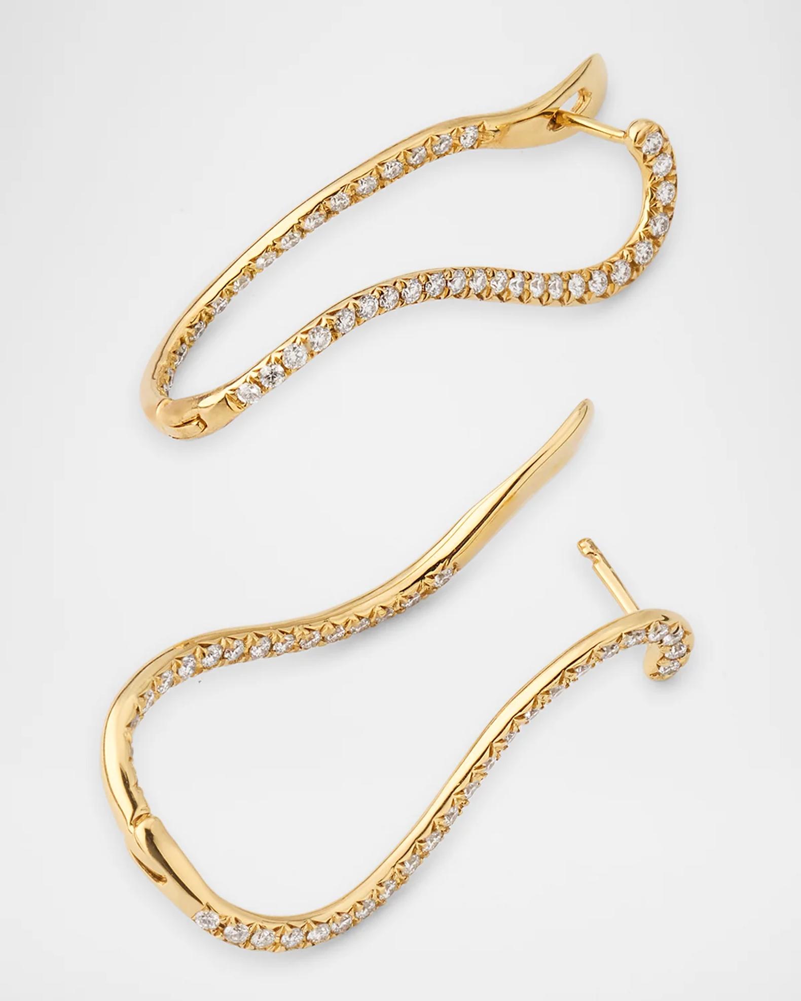 Lisa Nik Sparkle 18K Yellow Gold Infinity Diamond Inside Out Hoop