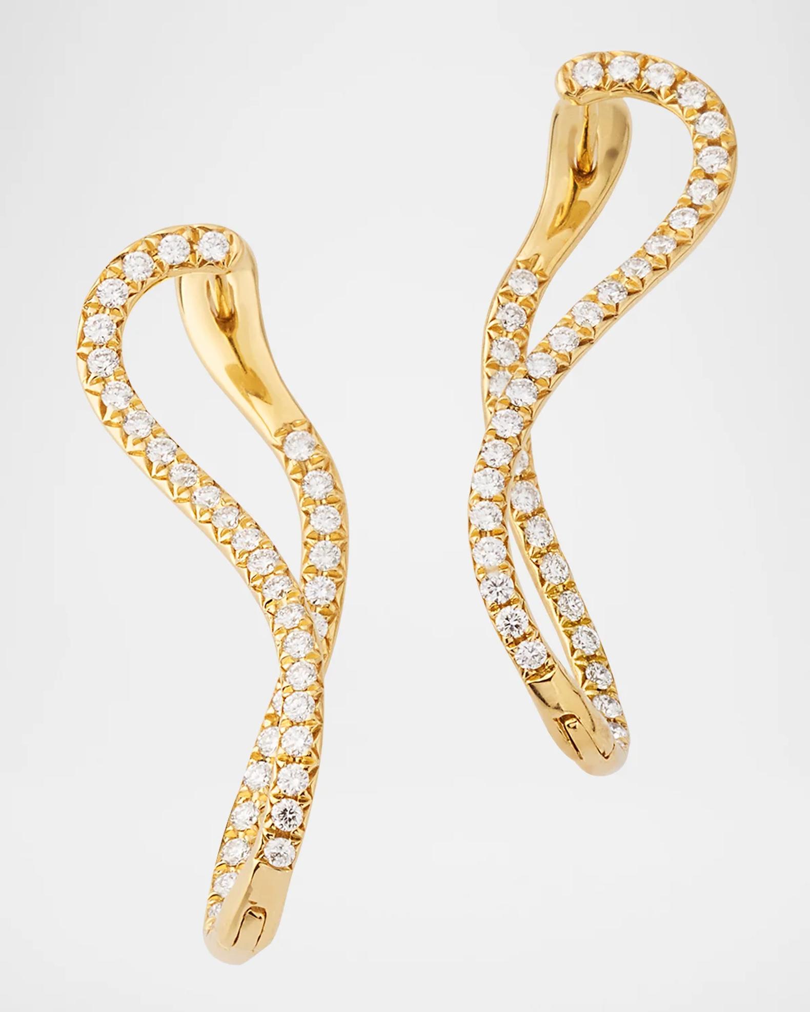 Lisa Nik Sparkle 18K Yellow Gold Infinity Diamond Inside Out Hoop