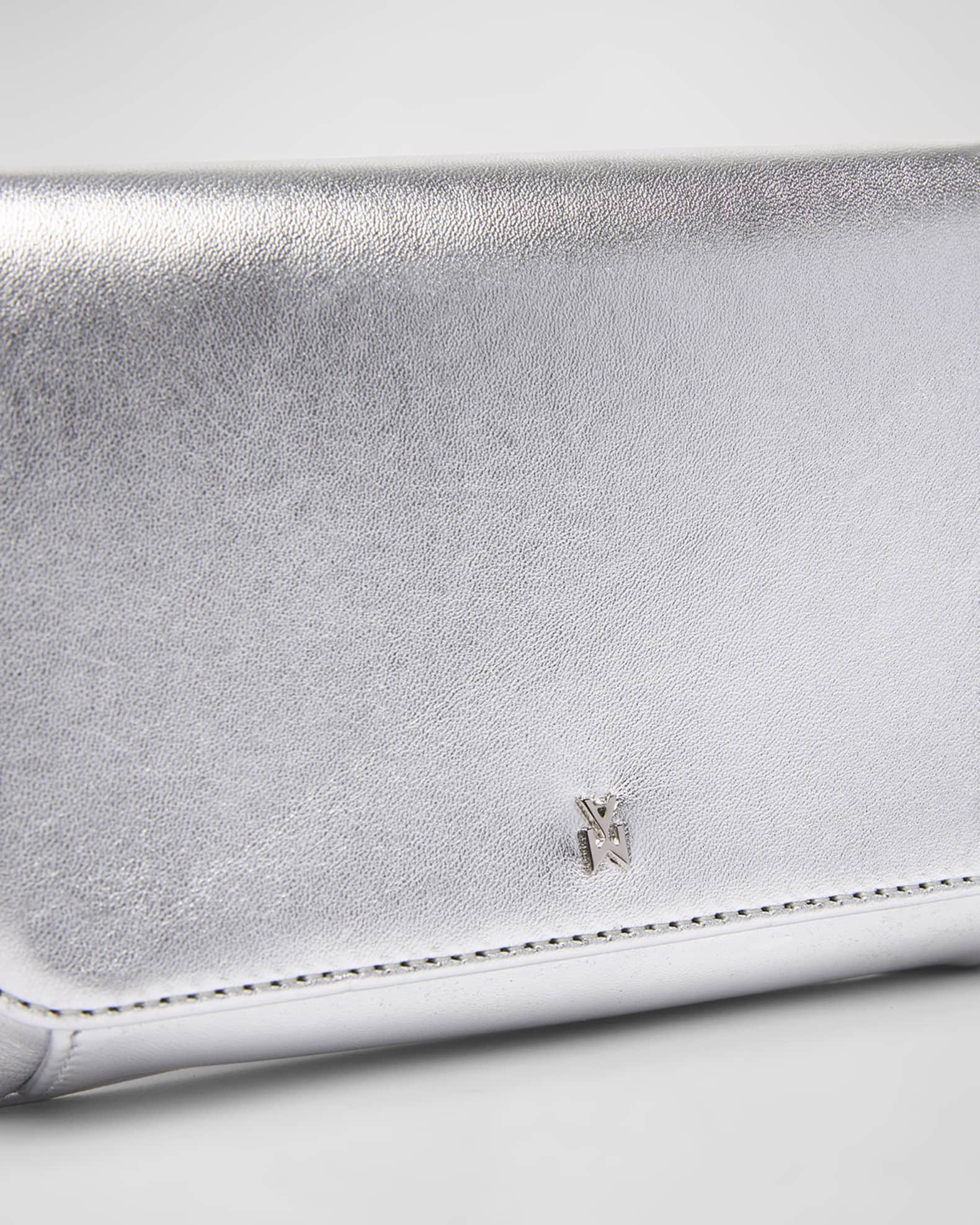 Amina Muaddi Ami Mini Frame Metallic Leather Shoulder Bag Neiman Marcus