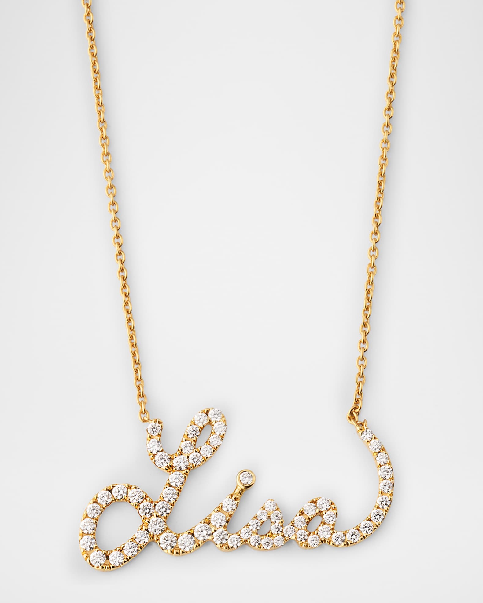 Talisman 18K Yellow Gold Personalized Lisa Diamond Necklace 0