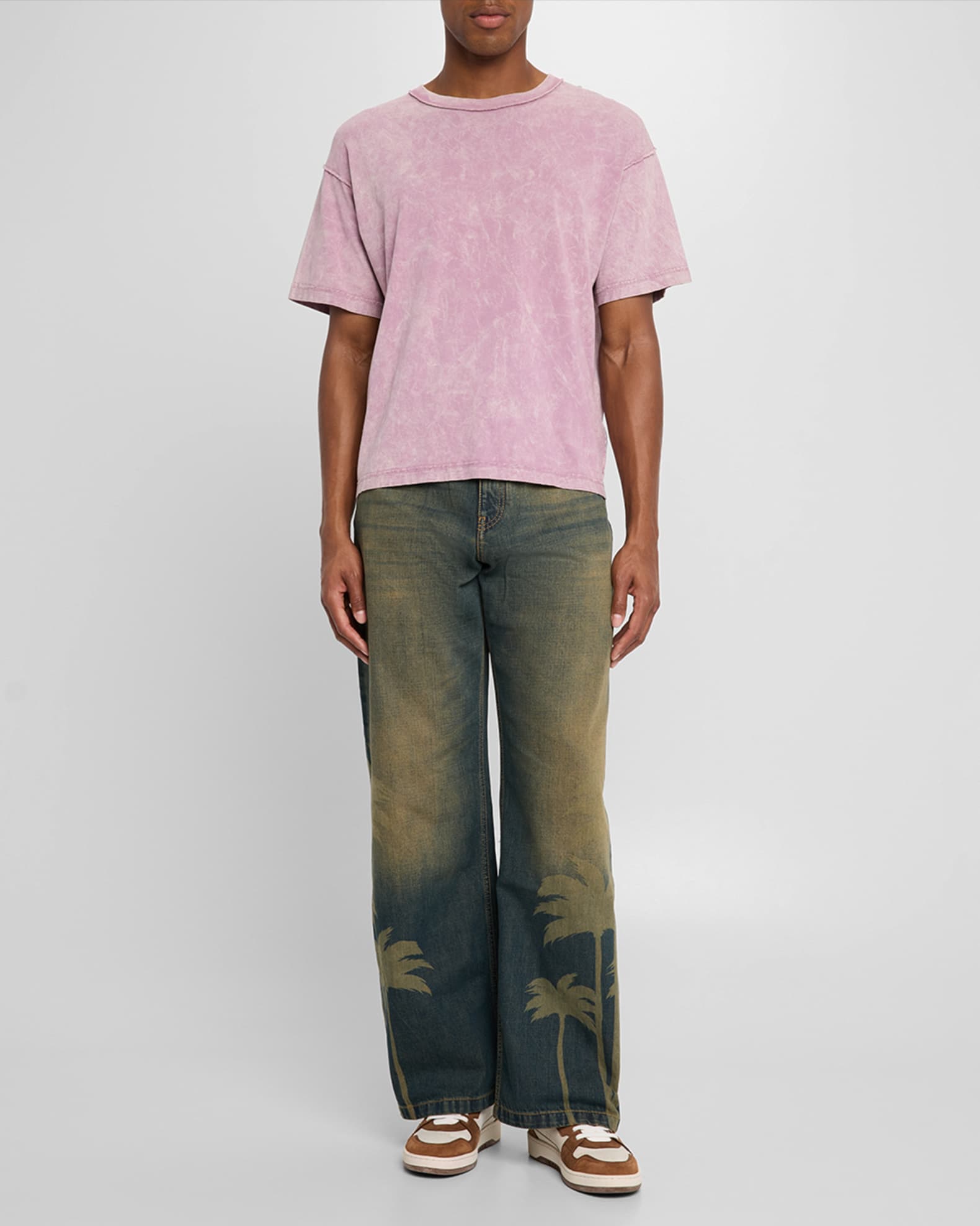 Men's Laser Palms Loose-Fit Jeans - Thumbnail 2