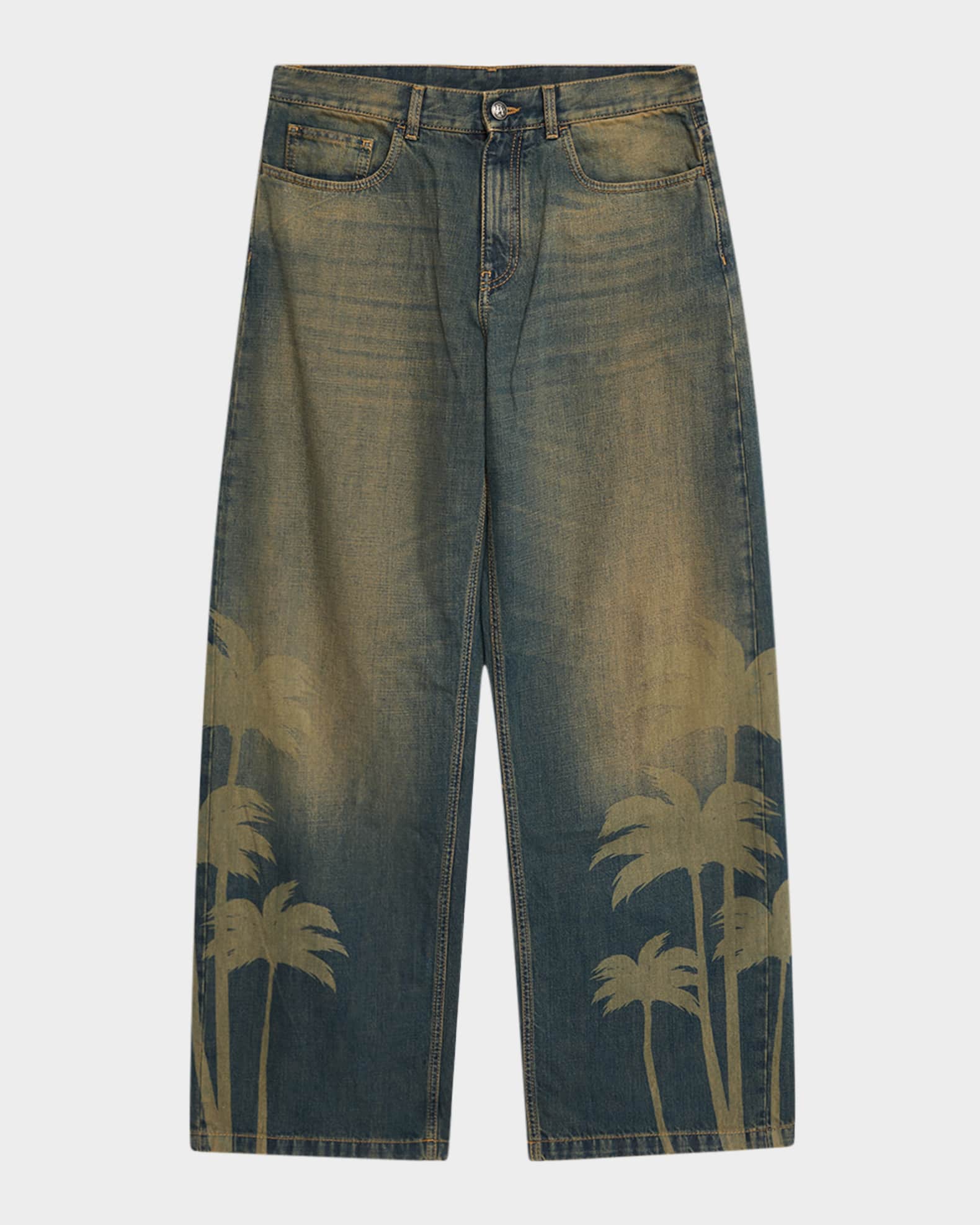 Men's Laser Palms Loose-Fit Jeans