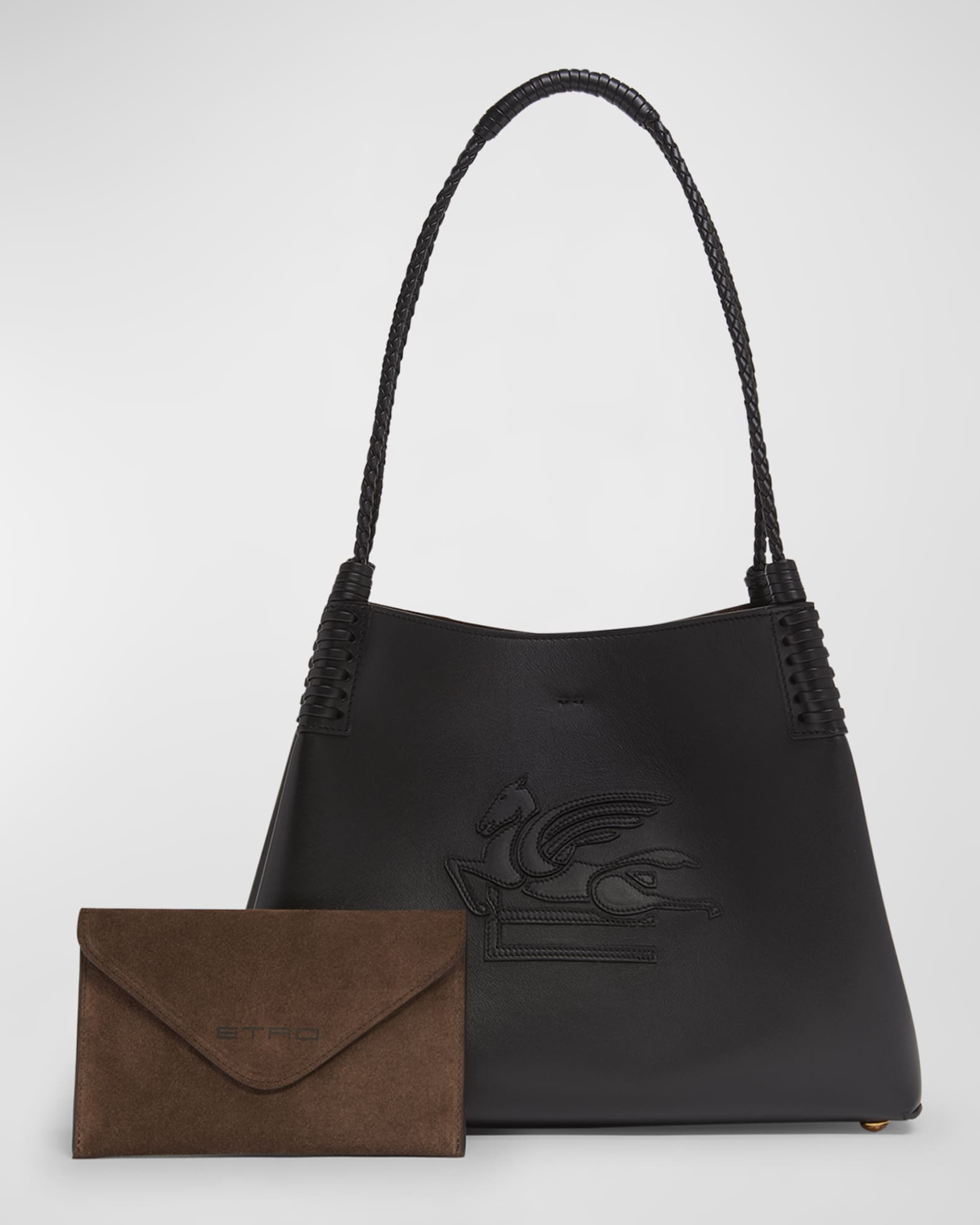 Etro Libra Logo Leather Shoulder Bag | Neiman Marcus