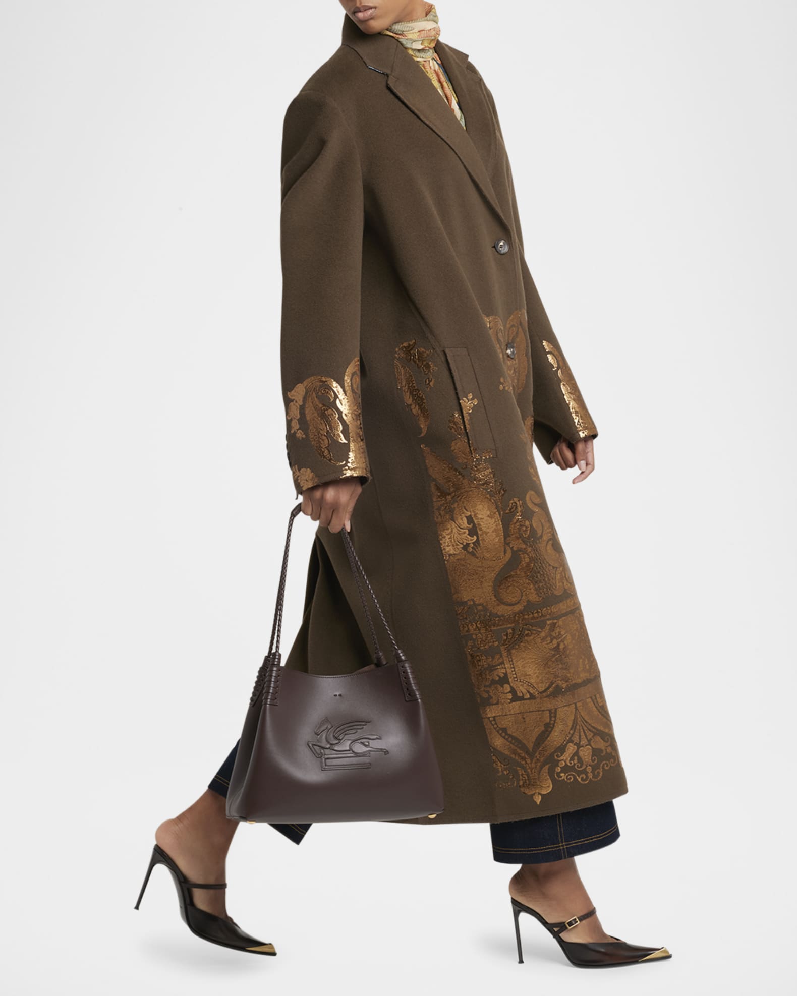 【送料&関税込】Etro Libra Small Shoulder Bag ETRO Small Libra Tote Bag | Brown | FARFETCH