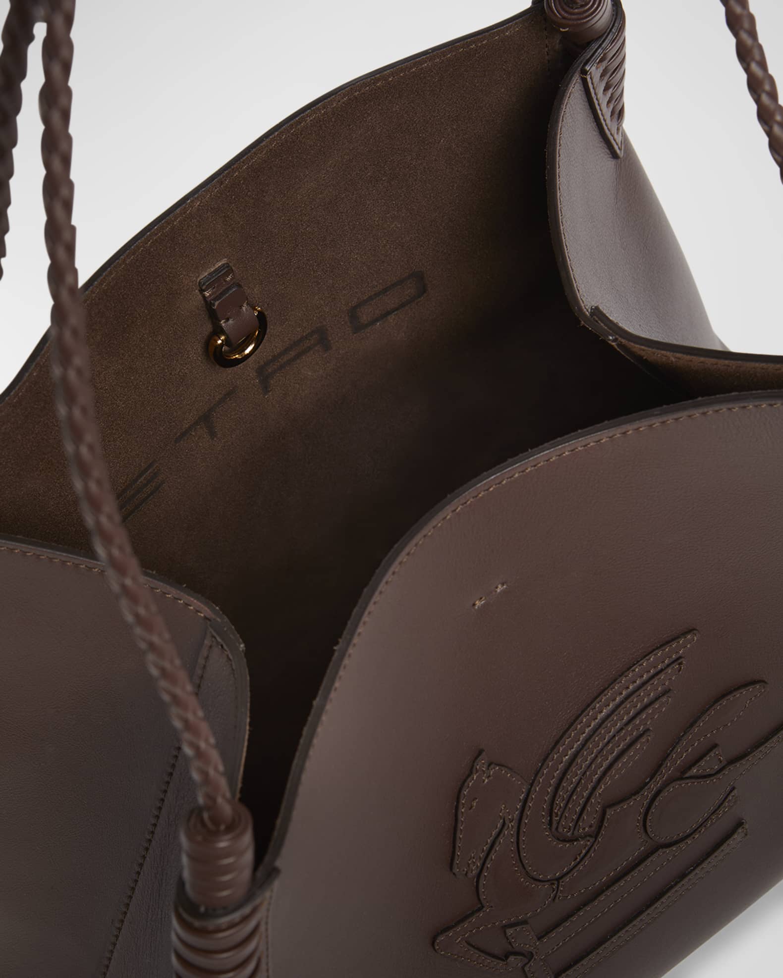 Etro Libra Logo Leather Shoulder Bag | Neiman Marcus