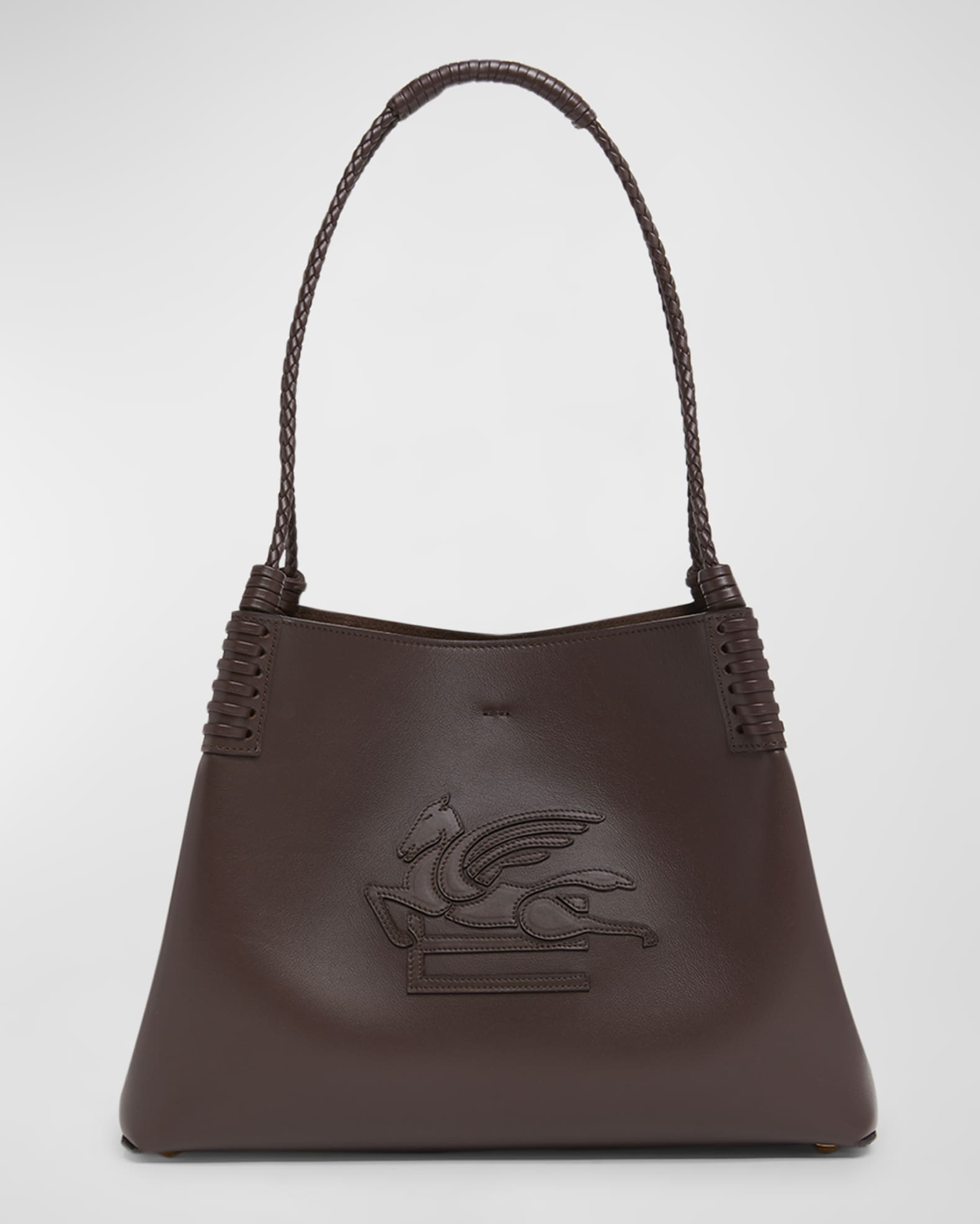 Etro Libra Logo Leather Shoulder Bag | Neiman Marcus