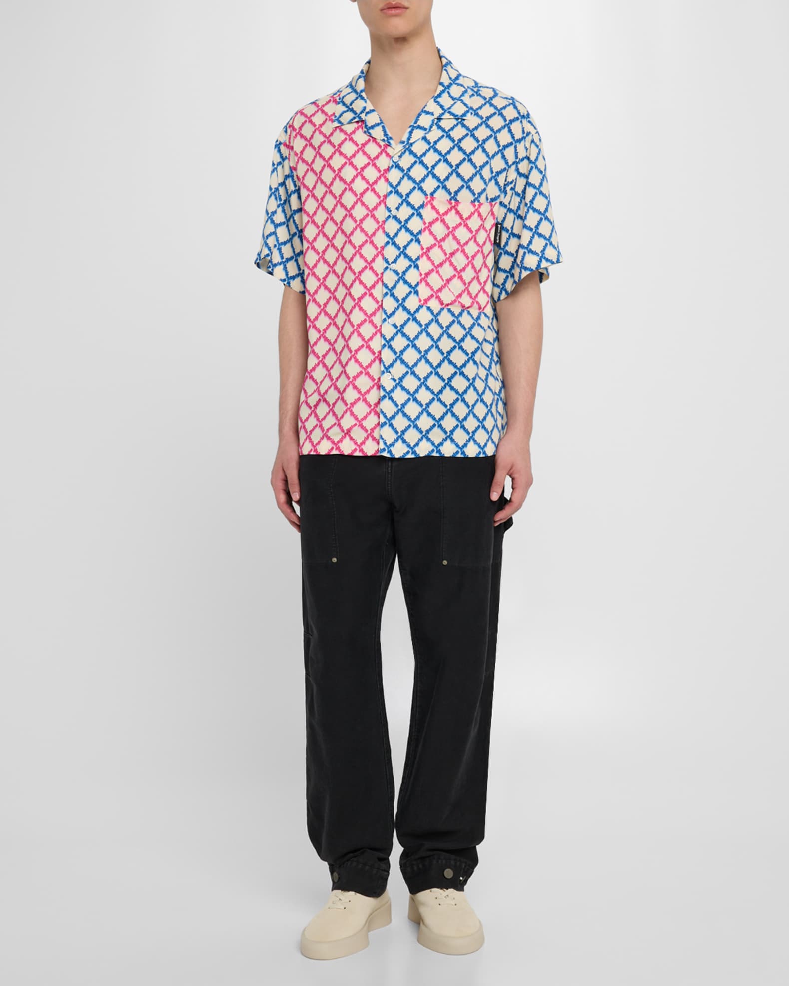 Men's Net Logo Bowling Shirt - Thumbnail 2