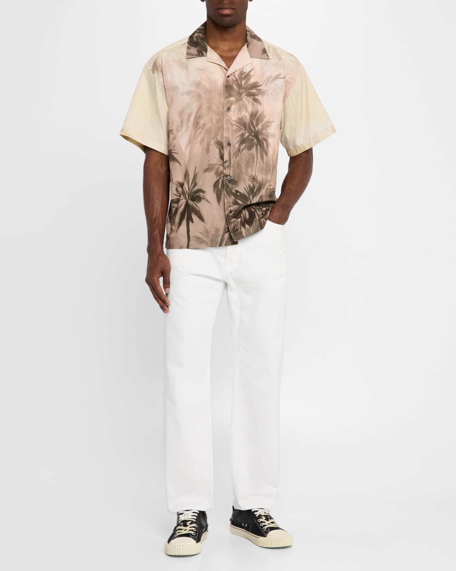 Men's Sunset Palms Bowling Shirt - Thumbnail 2