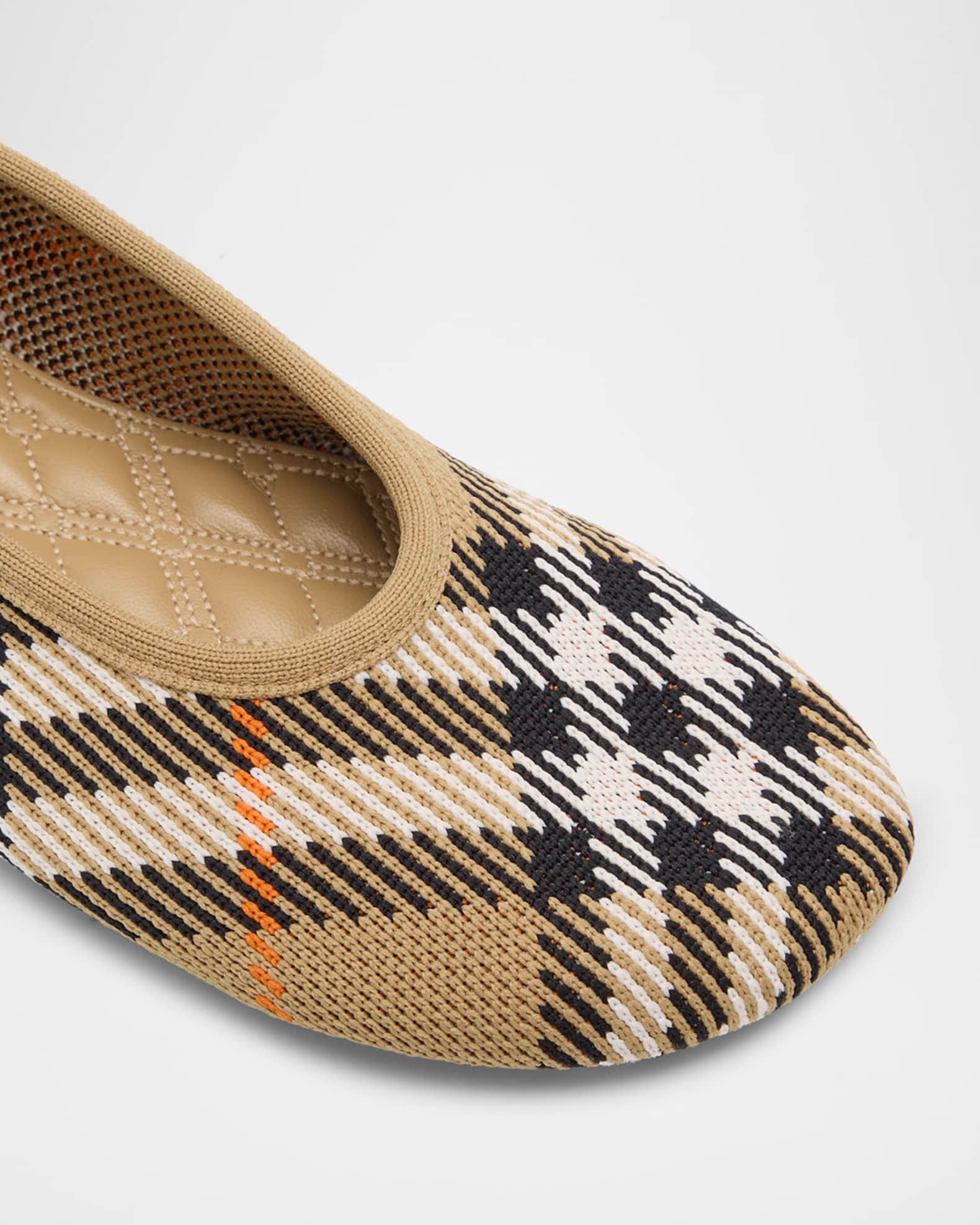 Burberry Baby Check Knit Ballerina Flats | Neiman Marcus