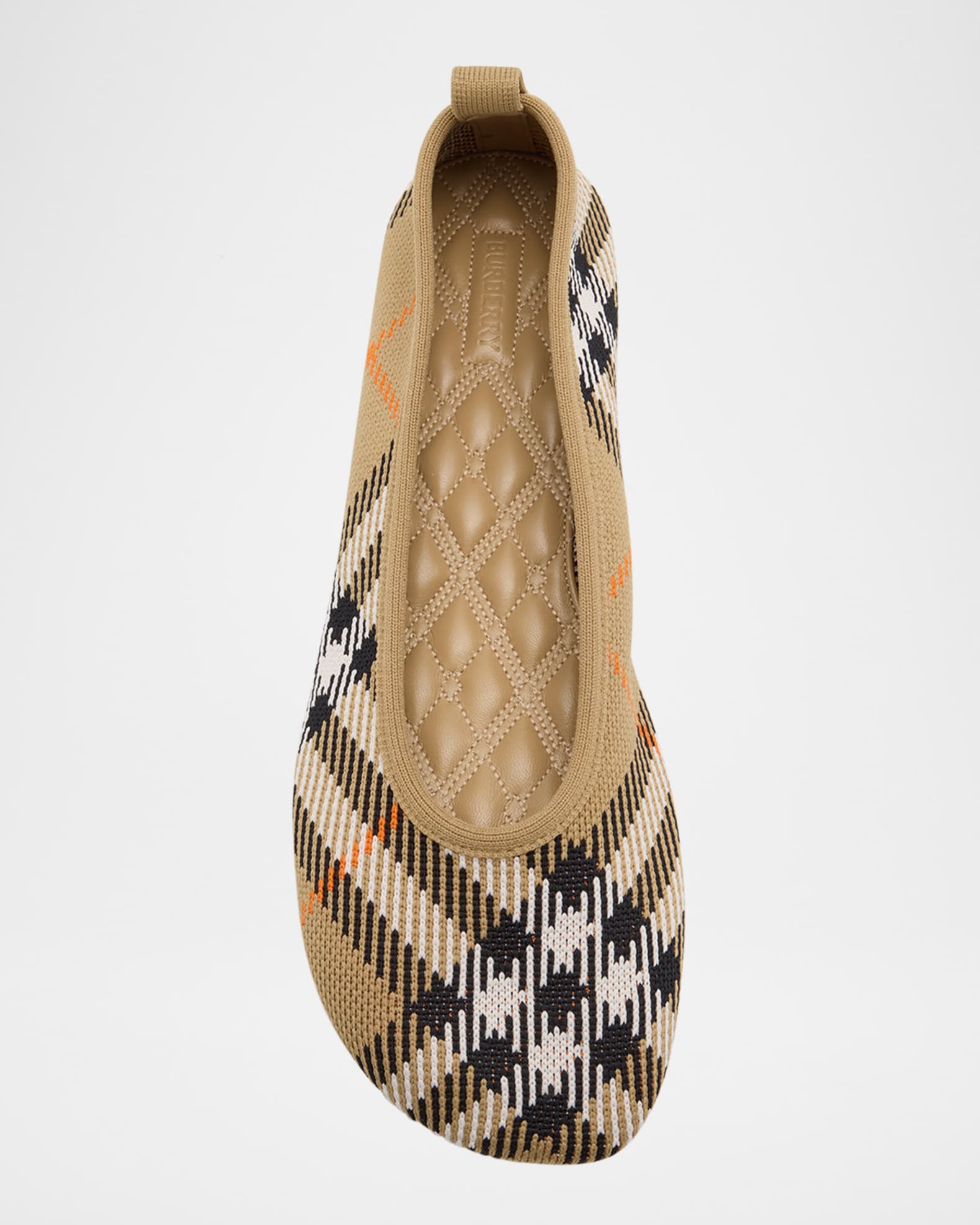 Burberry Baby Check Knit Ballerina Flats | Neiman Marcus