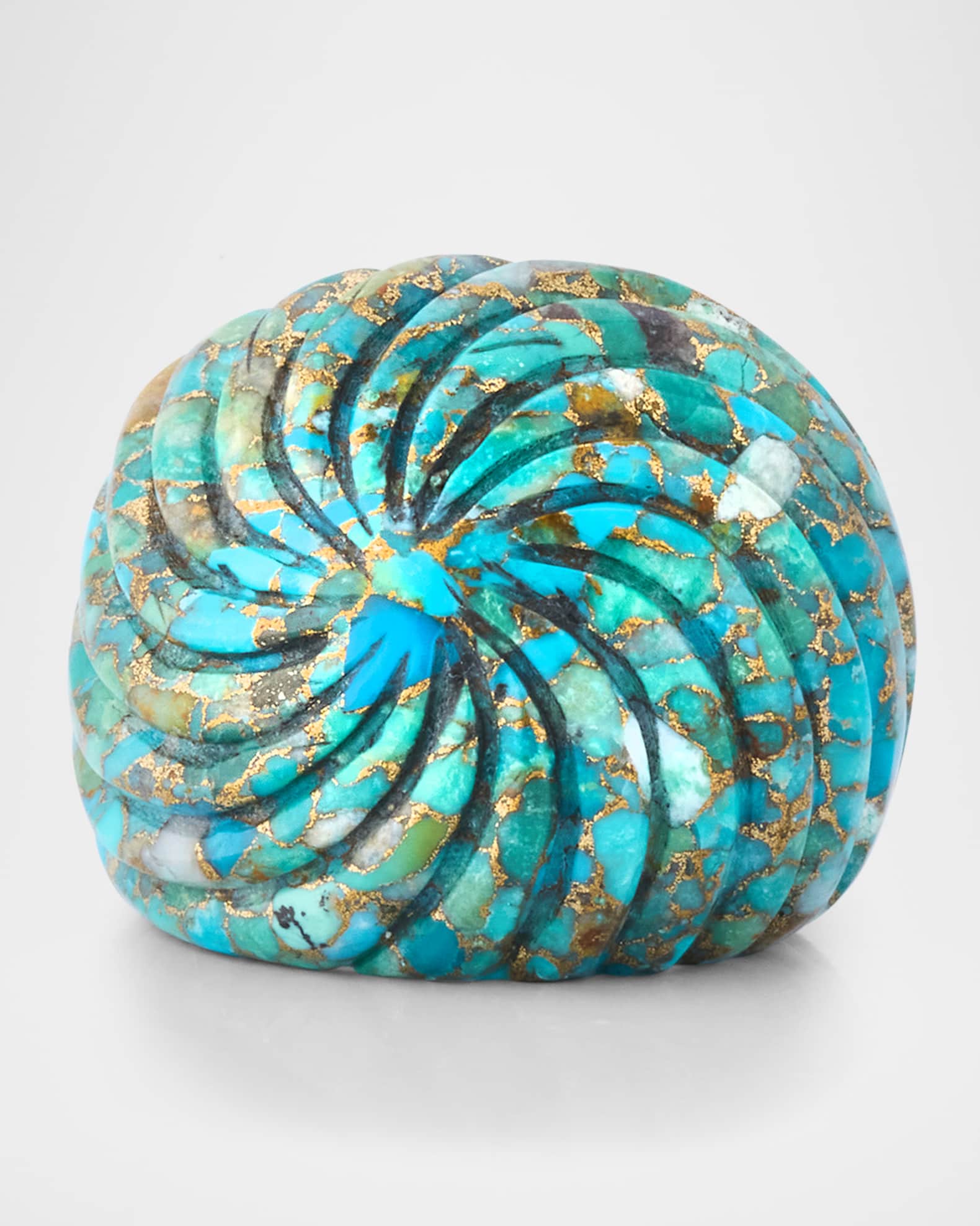 Carved Turquoise Statement Ring 0