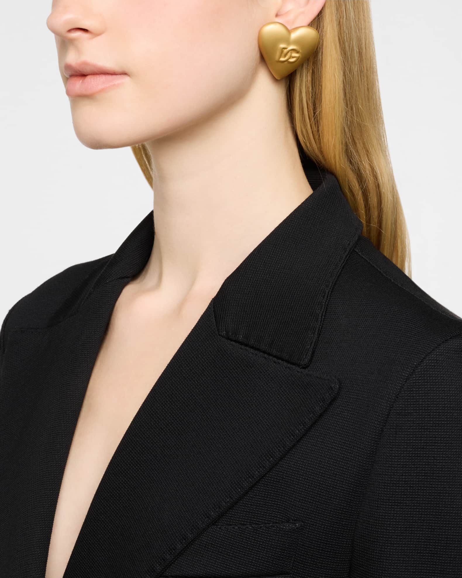 【関税＆送料込み】Dolce & Gabbana Heart Earrings With Dg L Dolce&Gabbana Heart DG Earrings | Neiman Marcus