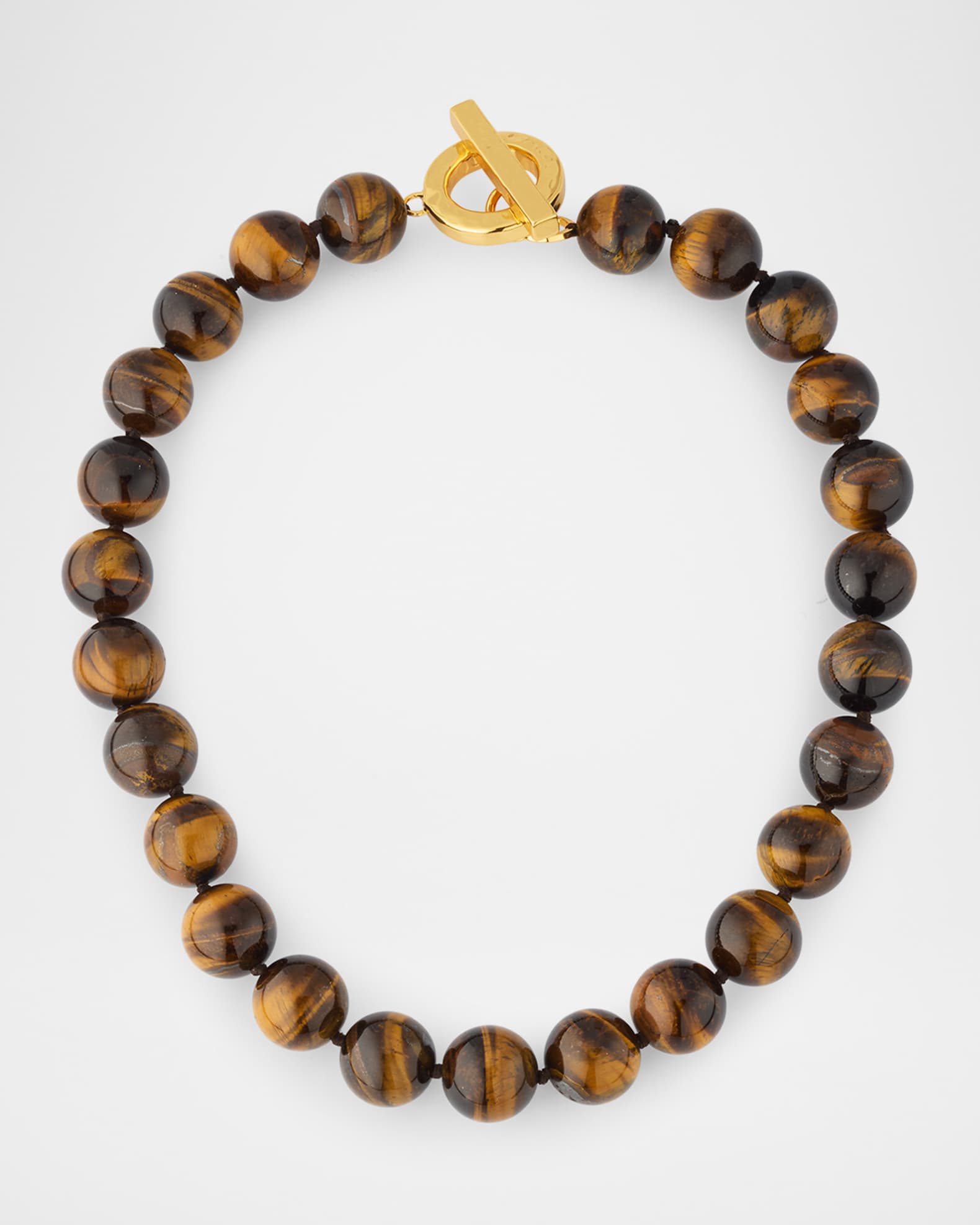 Tiger's Eye Statement Necklace with Toggle 0
