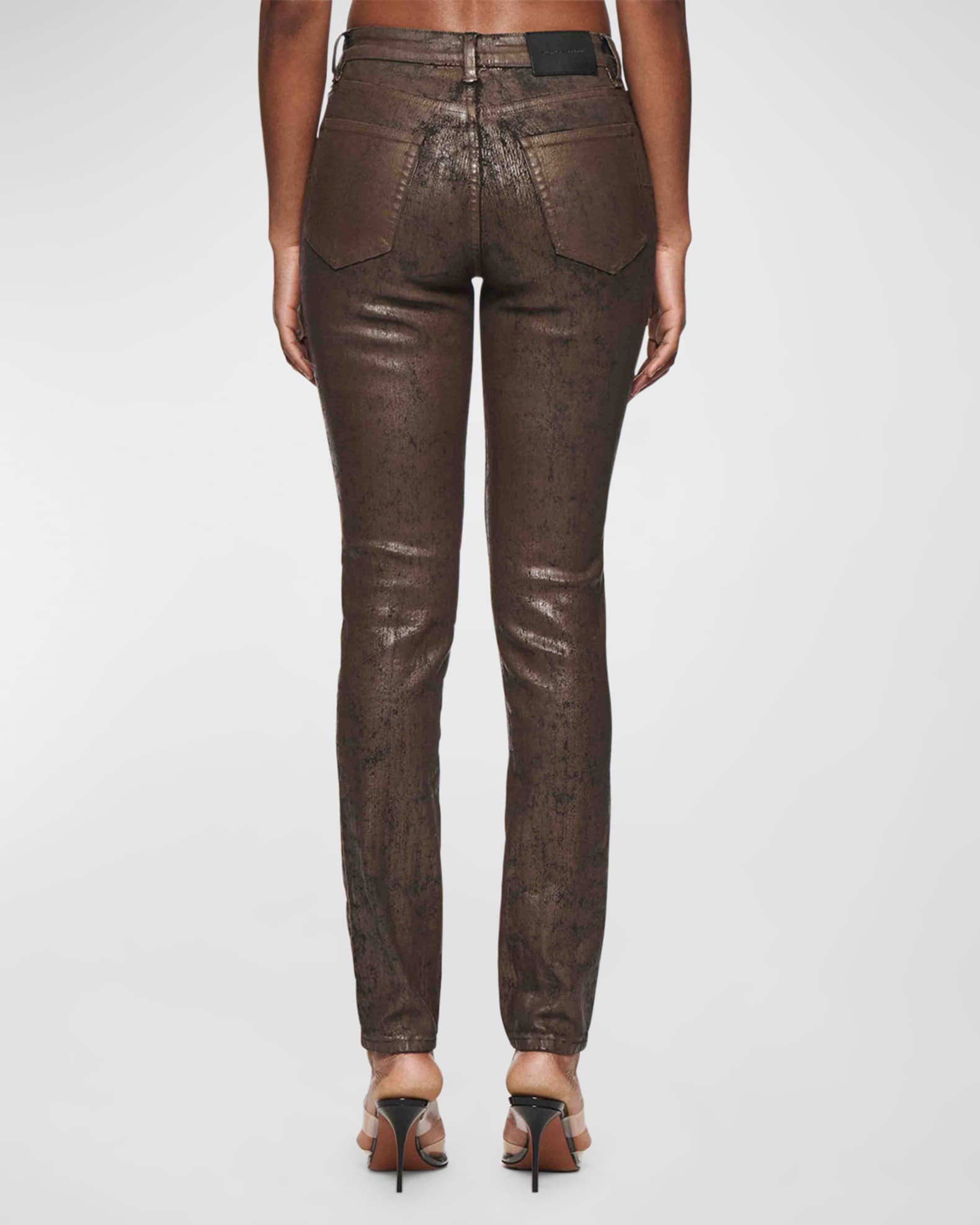 Mid rise coated jeans best sale