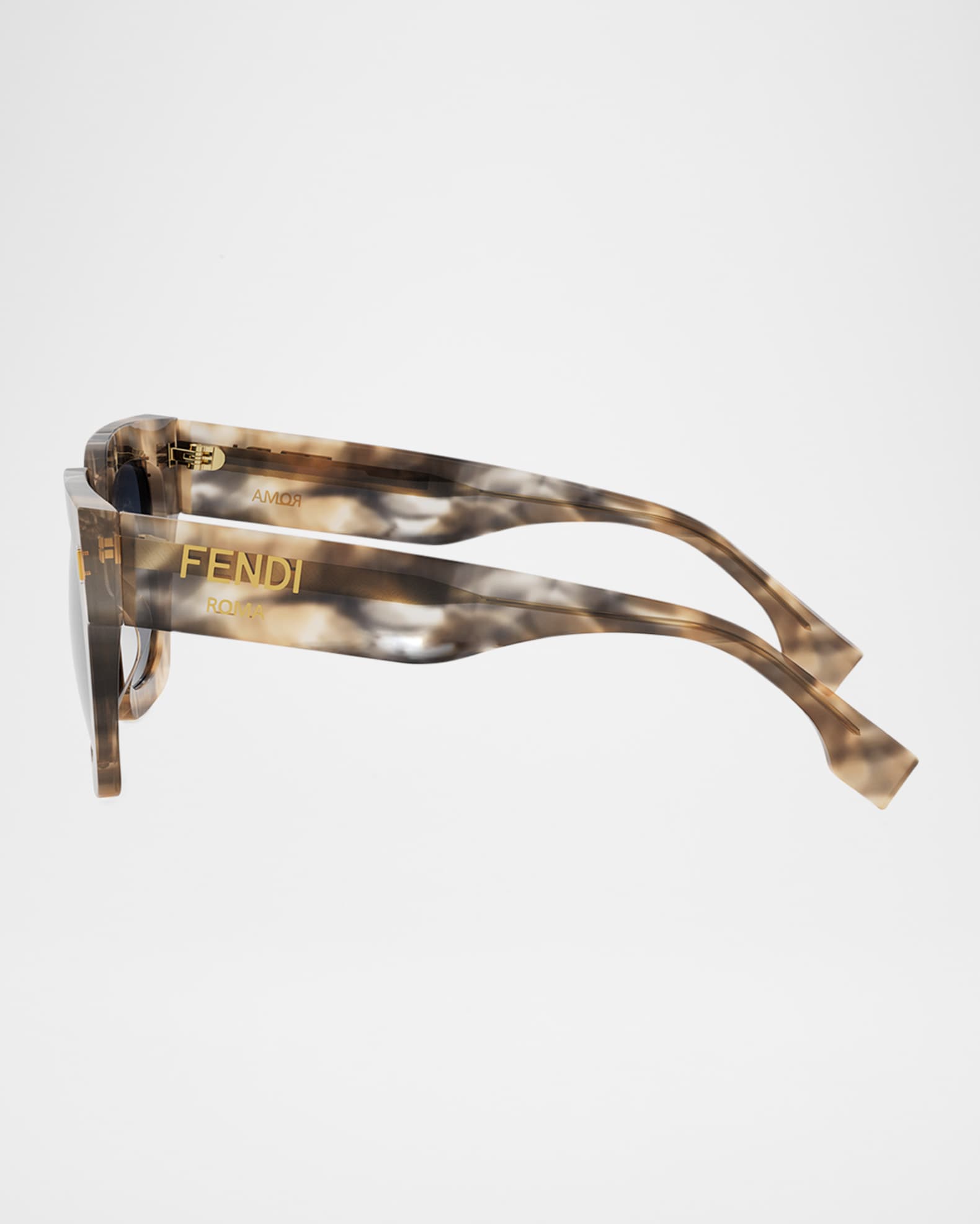 FENDI スクエアフレムサンクラス FE40100I 01A FENDI Roma FE40100I 01A Black Square Sunglasses With Grey