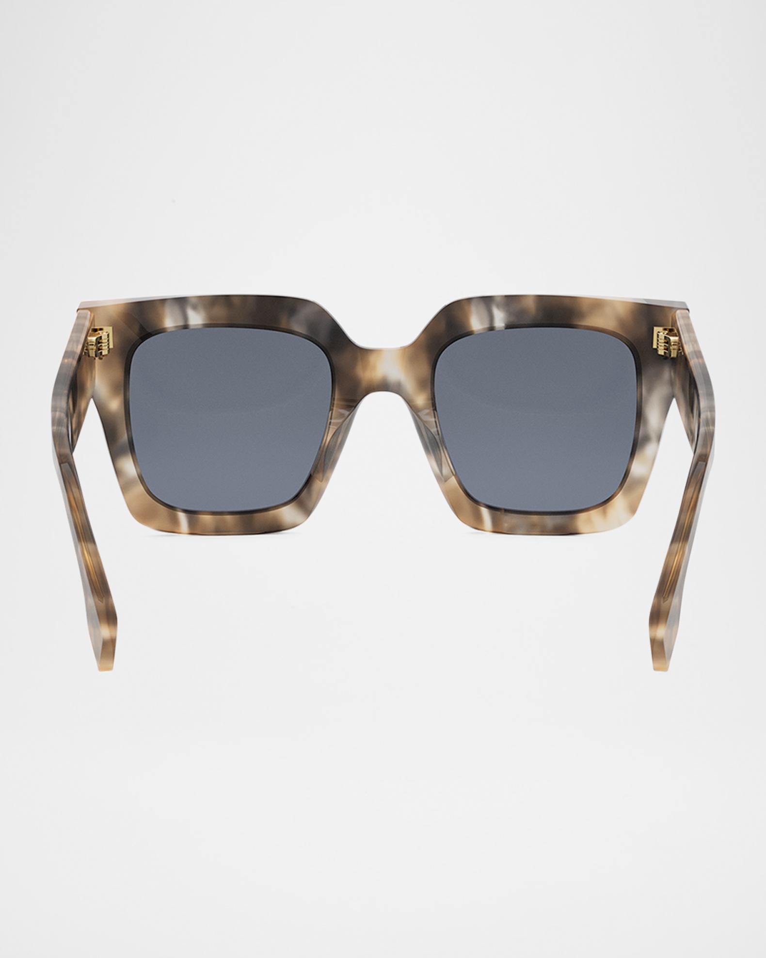 FENDI Roma FE401621 52E  52MM Square TURQUOISE BROWN Sunglasses Fendi Ff Diamonds FE40161I S (54 - 18) with Blue lenses and  main image 2