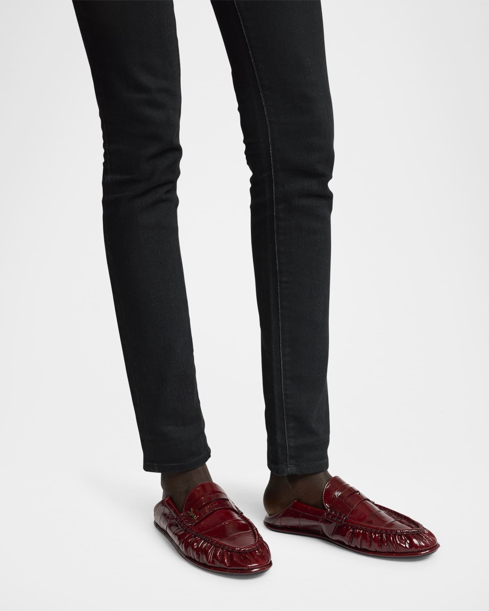 Croco YSL Convertible Penny Loafers