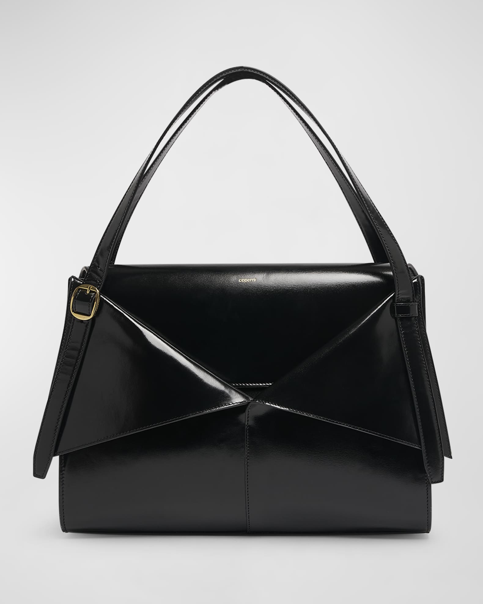 Gloss Rigid Belt Leather Shoulder Bag 0