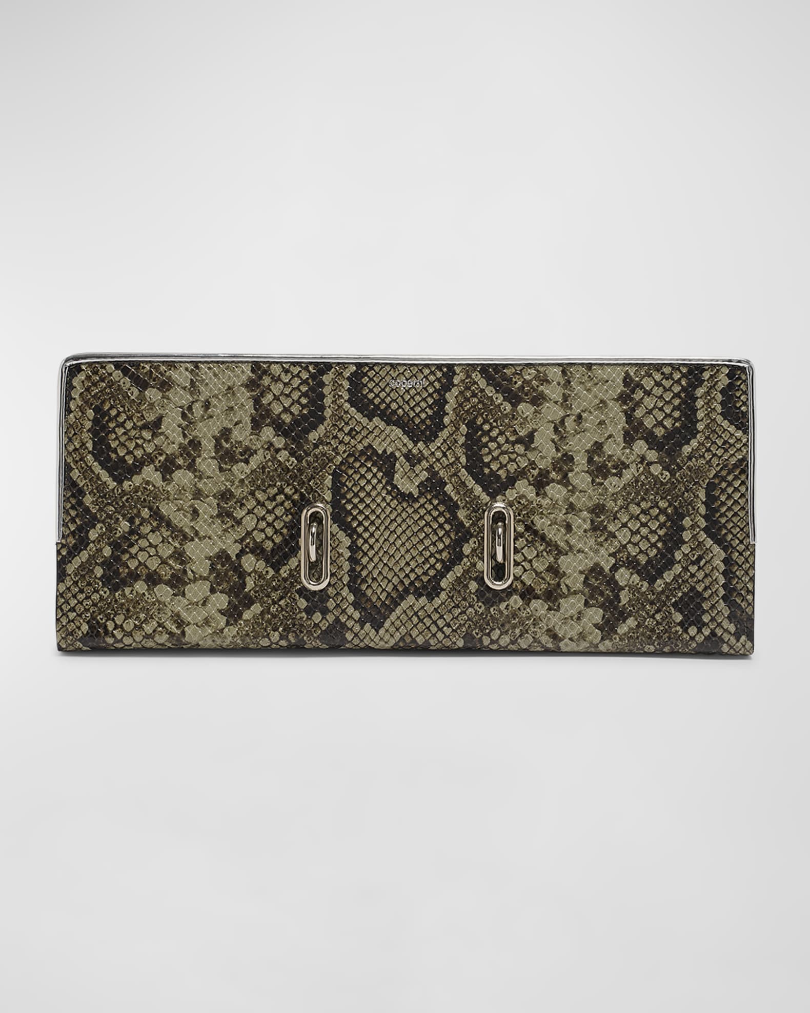 Binder Python-Print Leather Clutch Bag 0