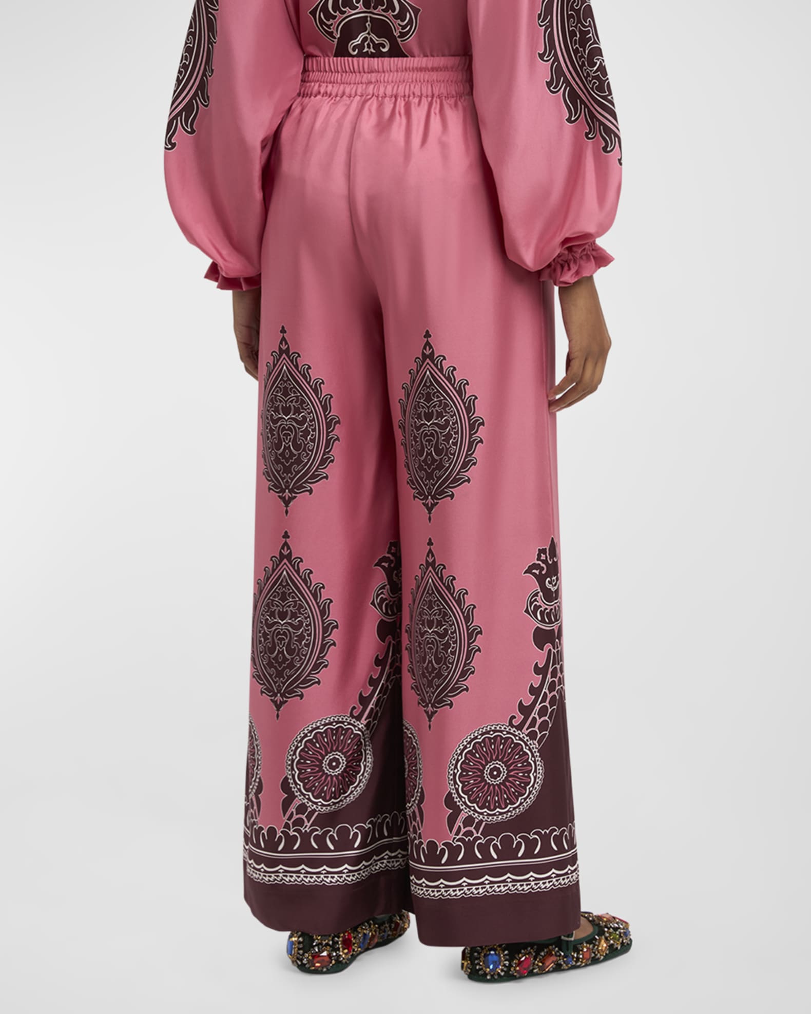 La DoubleJ Silk Wide-Leg Pull-On Palazzo Pants | Neiman Marcus