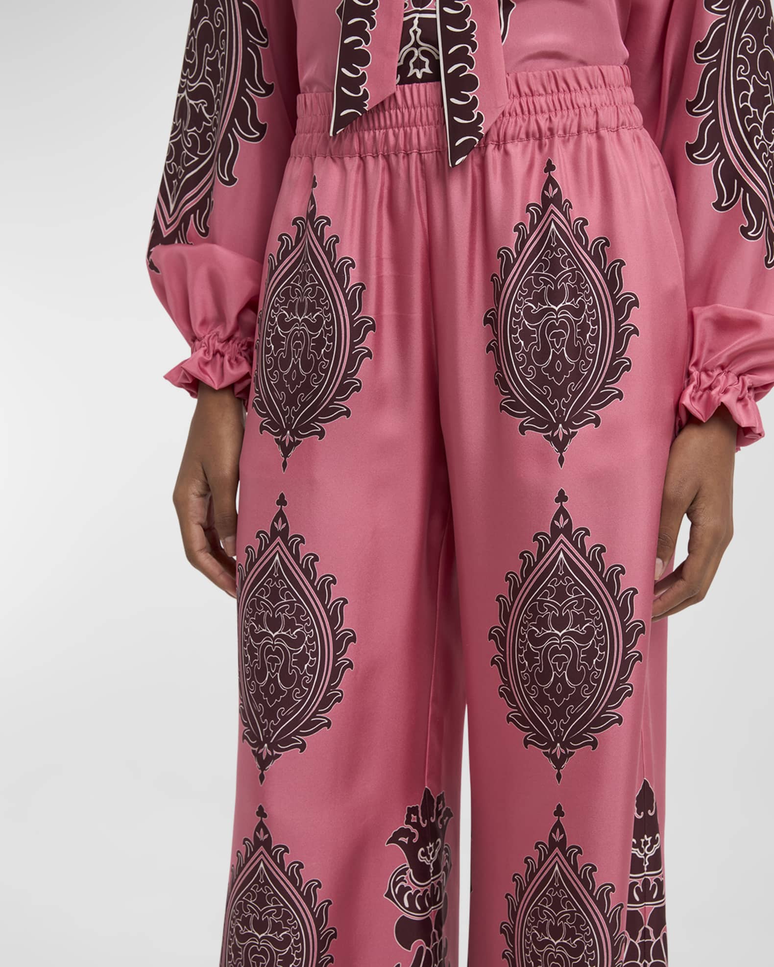 La DoubleJ Silk Wide-Leg Pull-On Palazzo Pants | Neiman Marcus