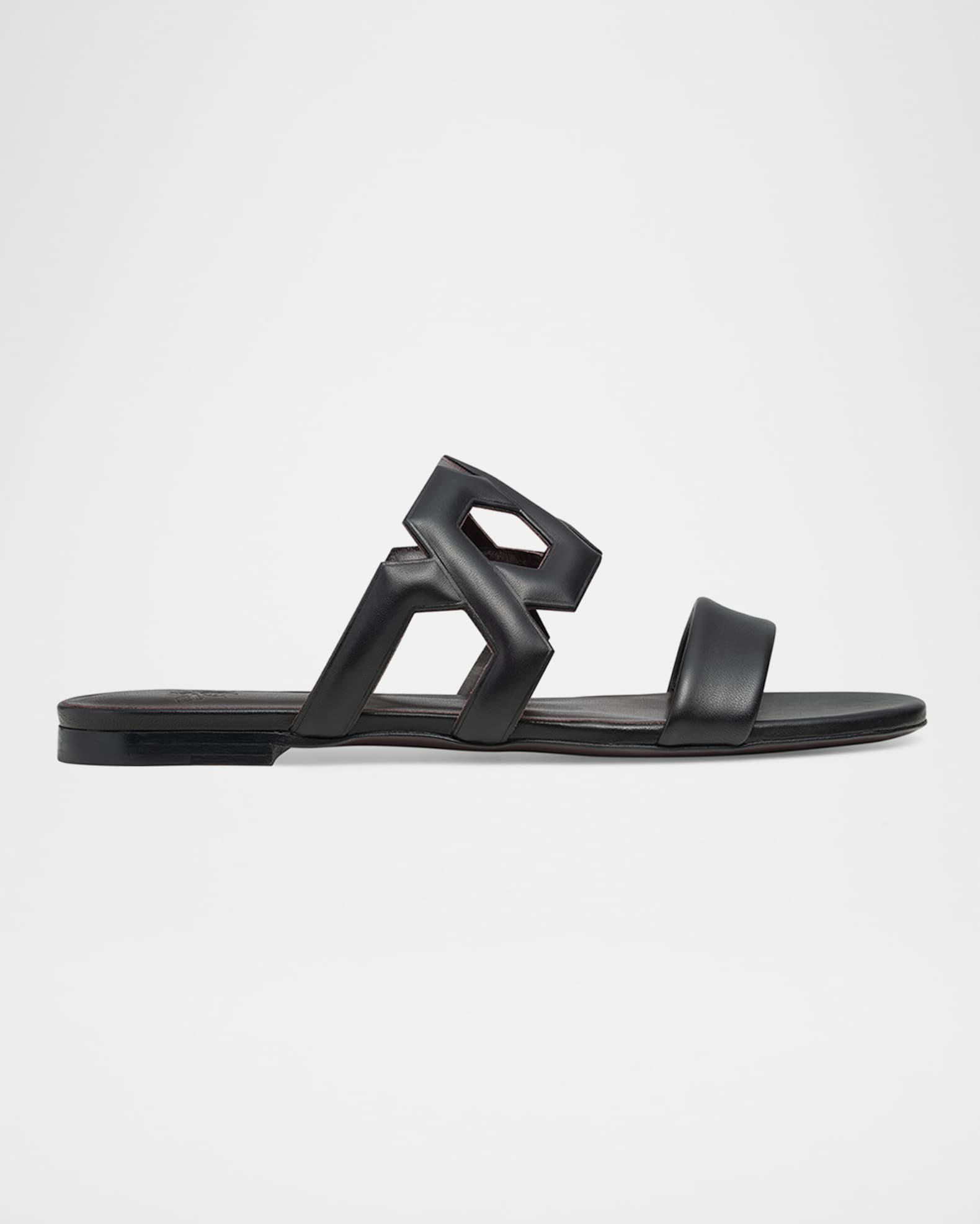 Leather Link Flat Slide Sandals 0