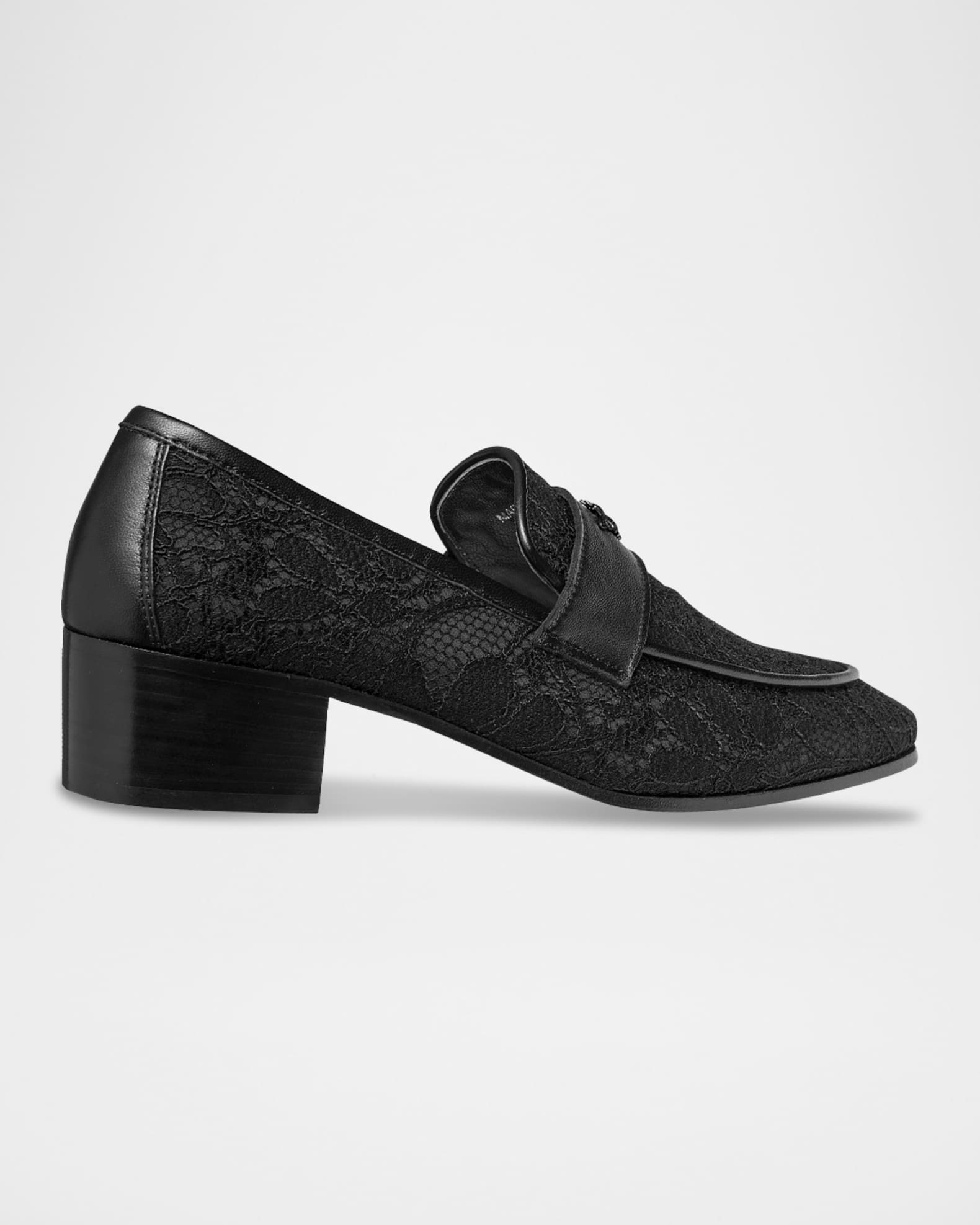 Flaneur Lace Leather Heeled Loafers 1