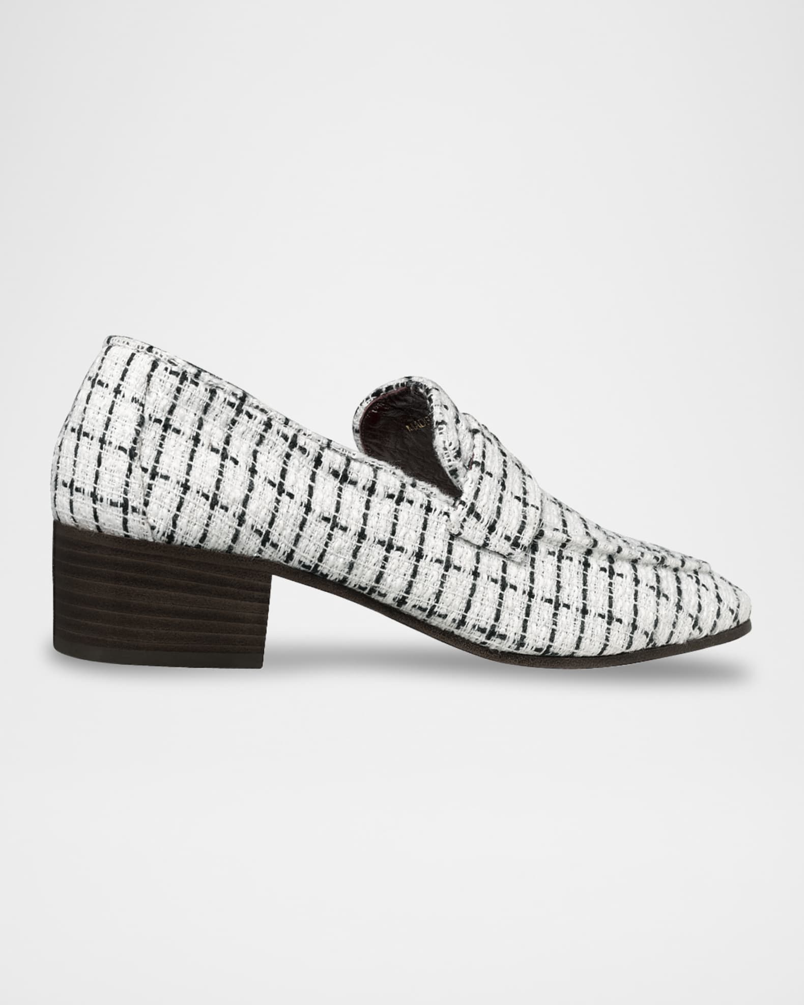 Flaneur Bicolor Tweed Heeled Loafers 1