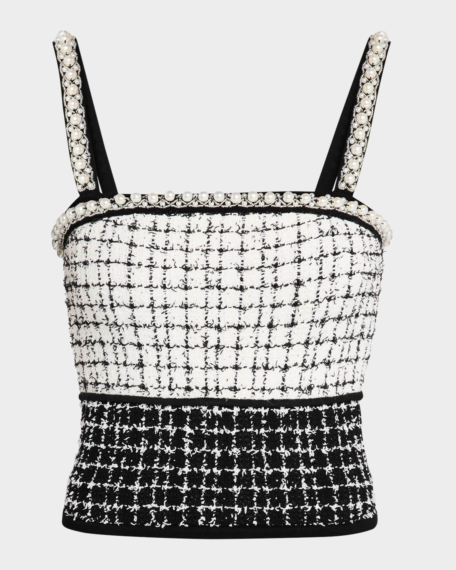 Sid Crochet Tank Soft White - Alice + Olivia main image 0