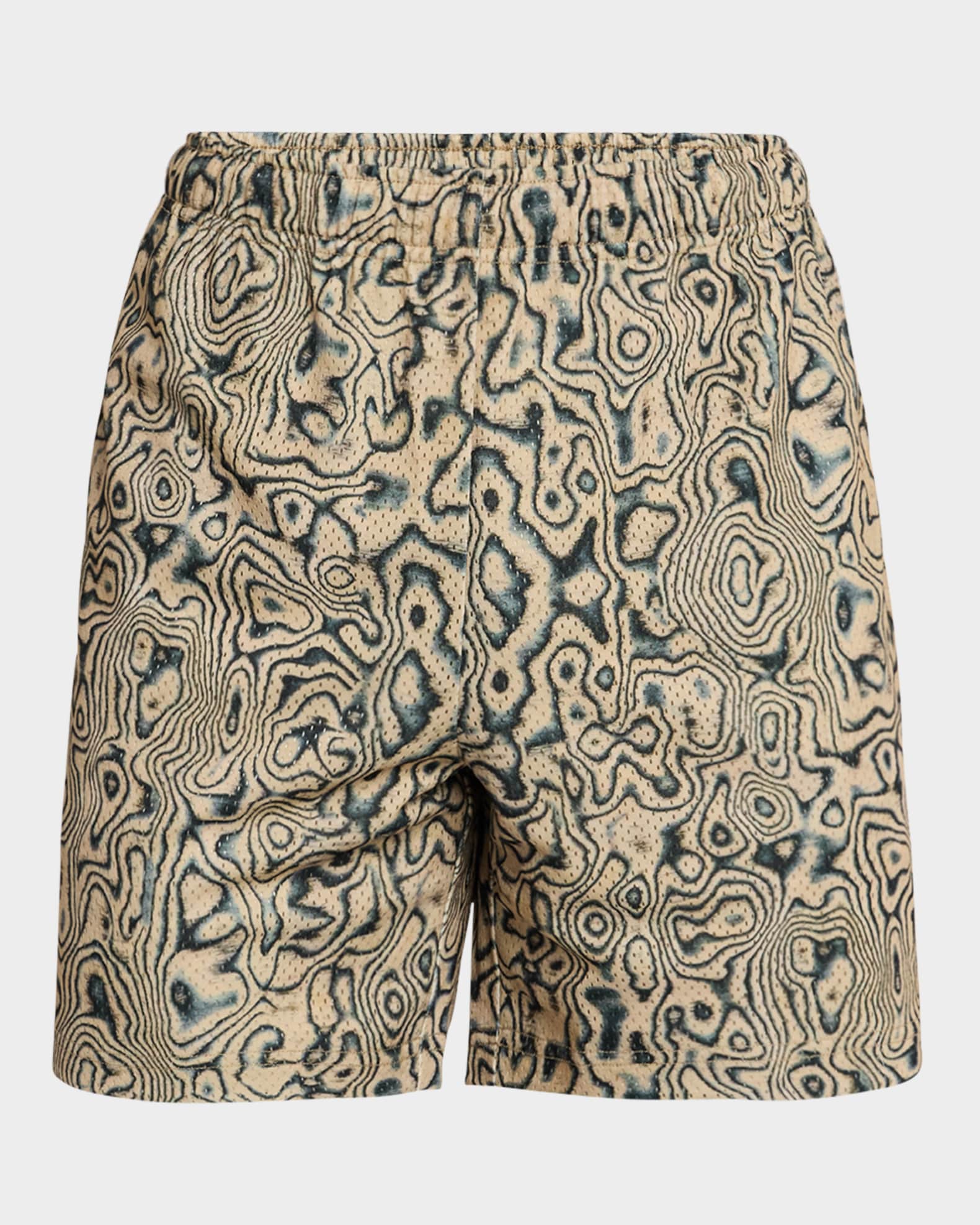 John Elliott Men's Printed Mesh Practice Shorts Neiman Marcus