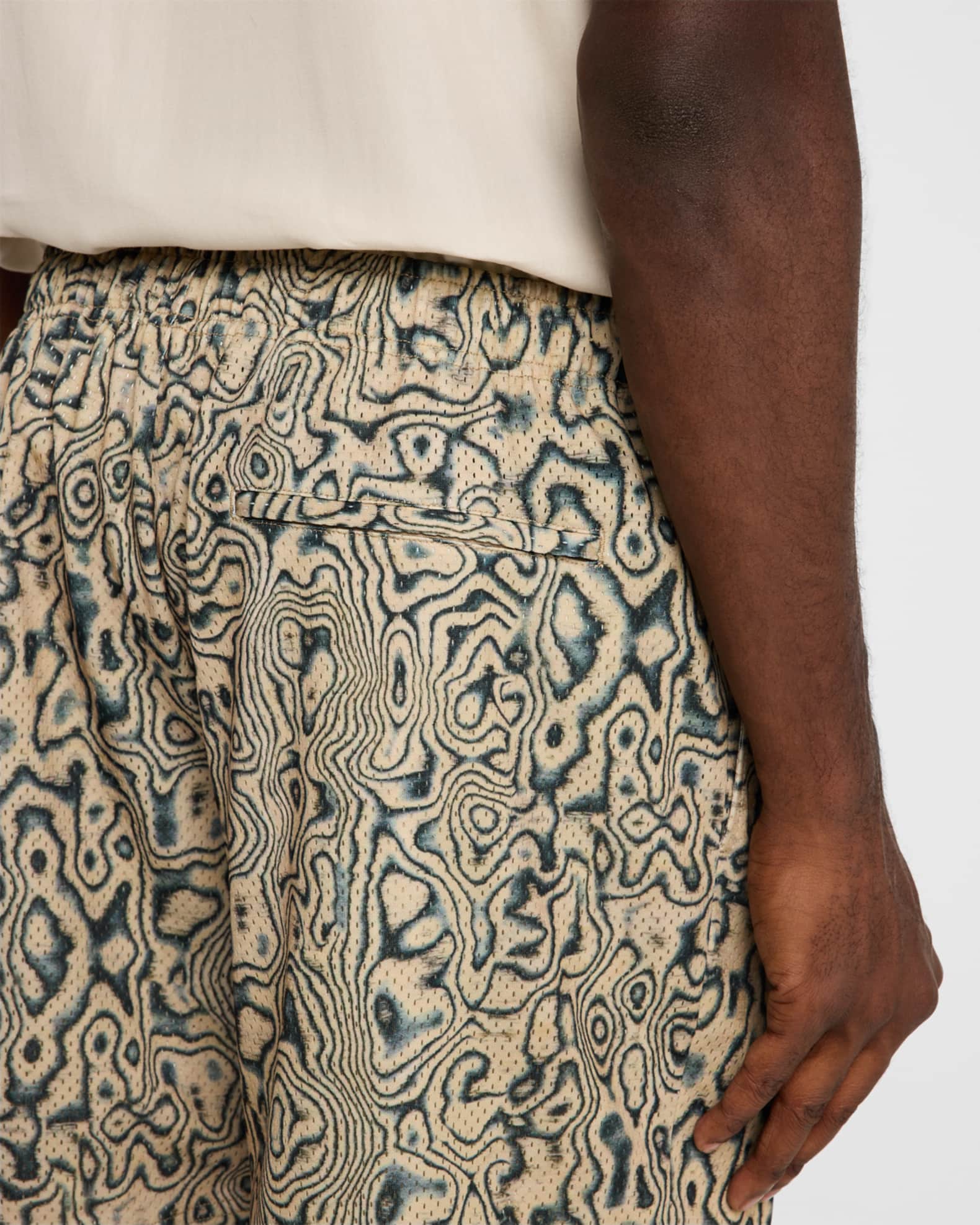 John Elliott Men's Printed Mesh Practice Shorts Neiman Marcus