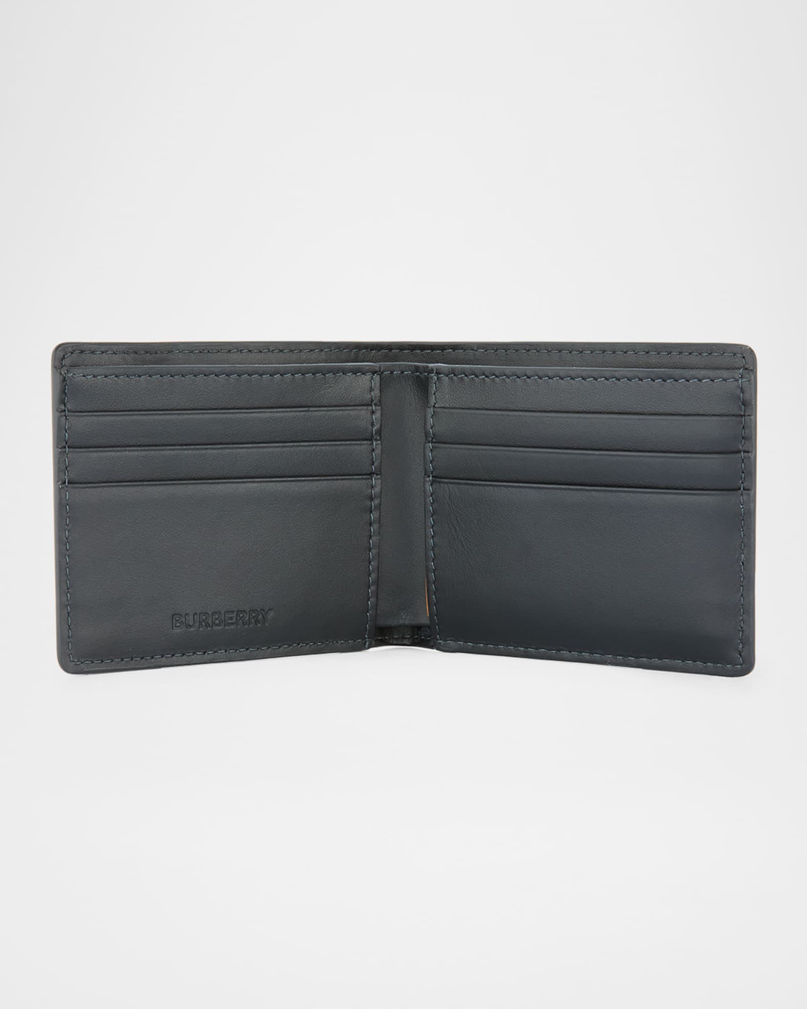 Burberry Men s Leather Check Bifold Wallet Neiman Marcus
