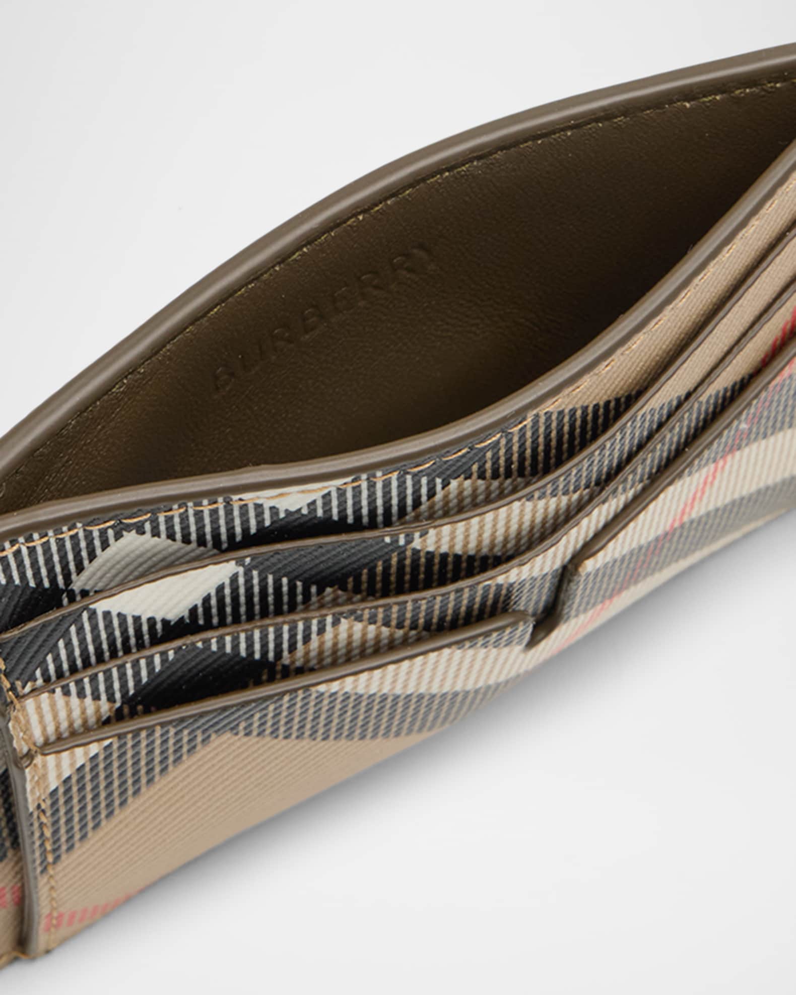 Burberry Men's Check Clip Card Case | Neiman Marcus