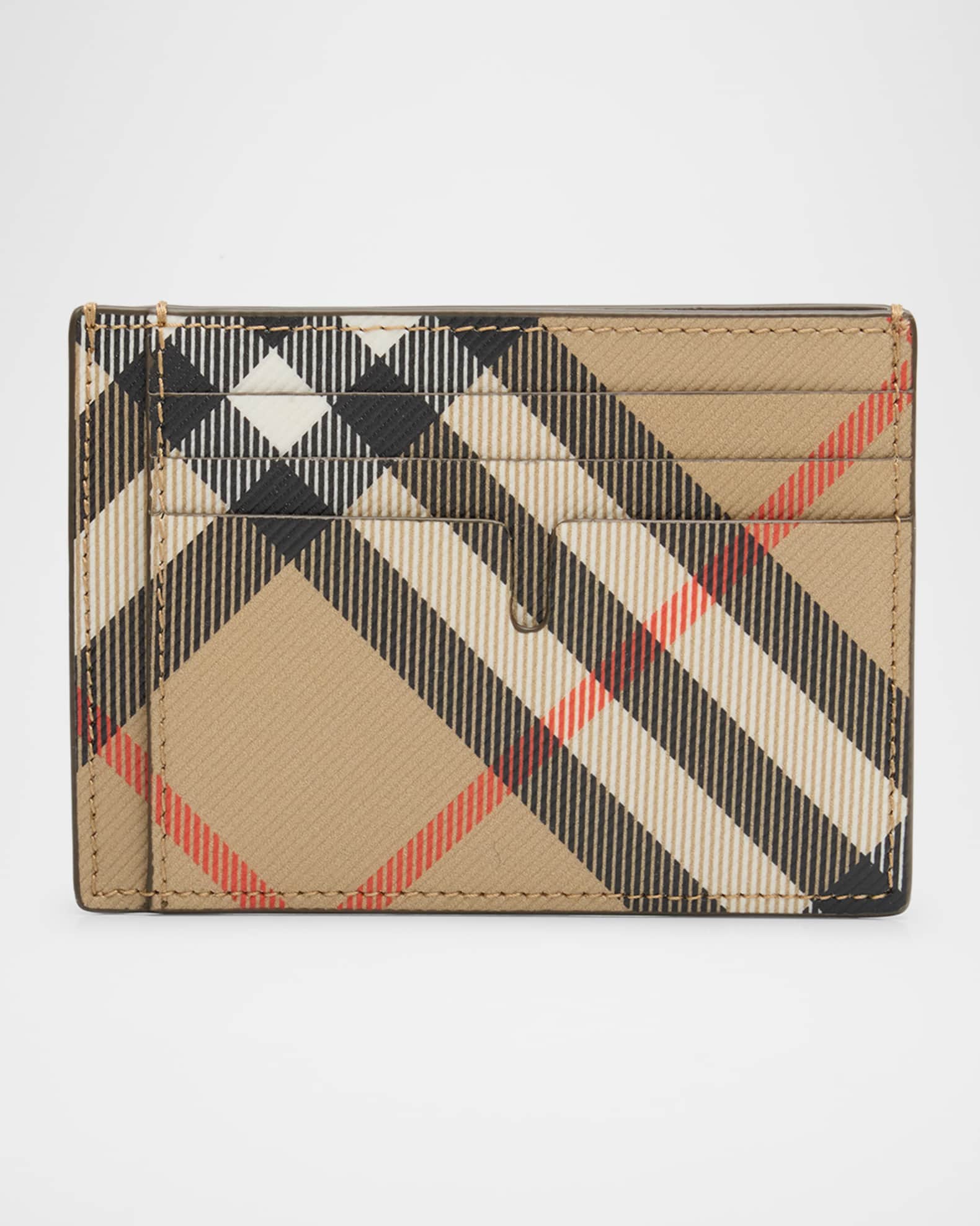 Men's Check Clip Card Case 0