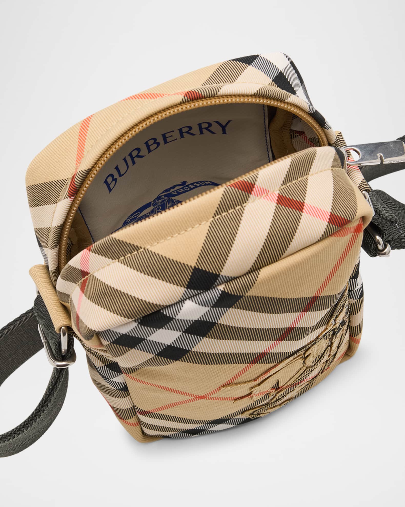 Burberry Men s Check Phone Crossbody Bag Neiman Marcus