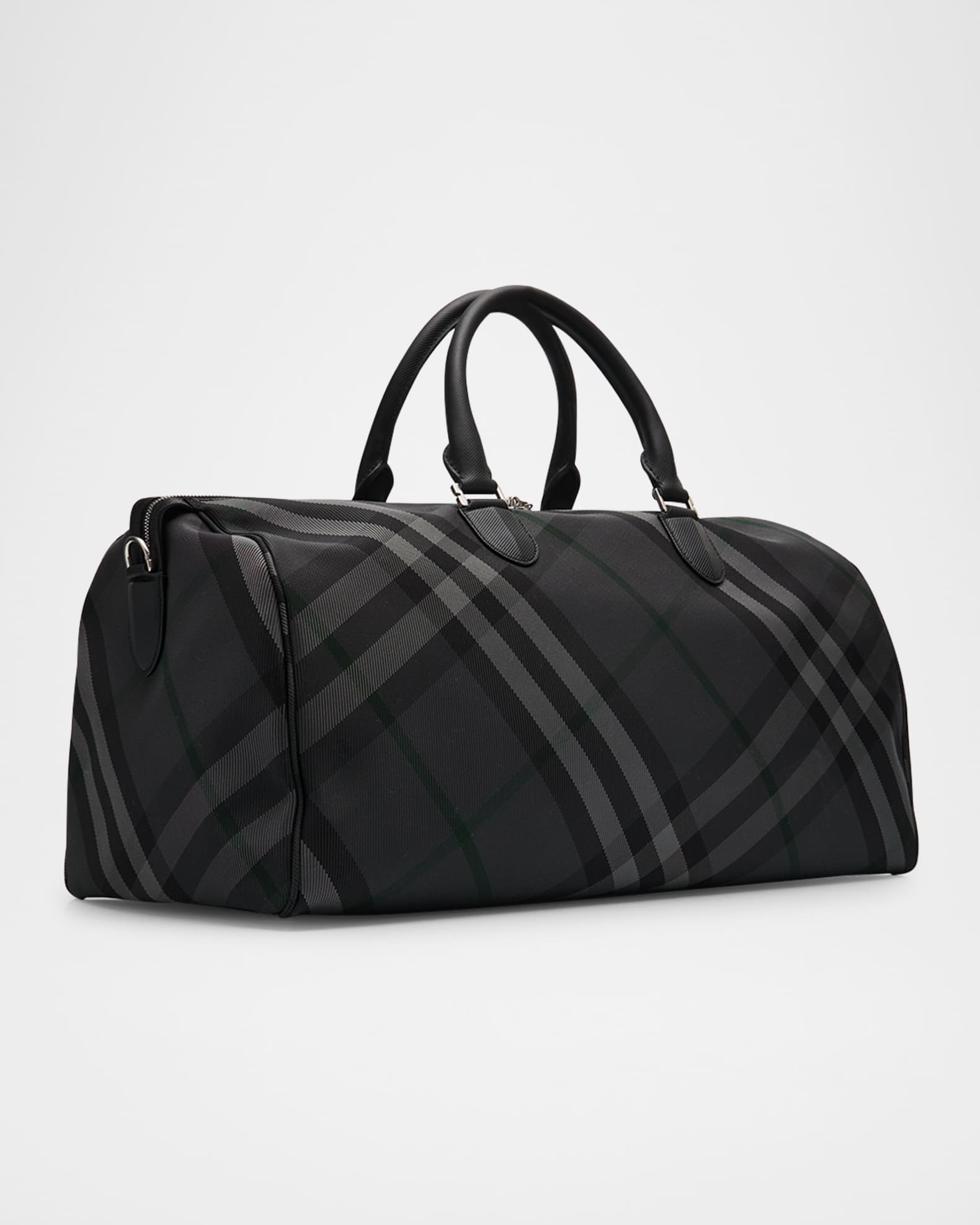 Burberry Men s Grid Duffel Bag Neiman Marcus