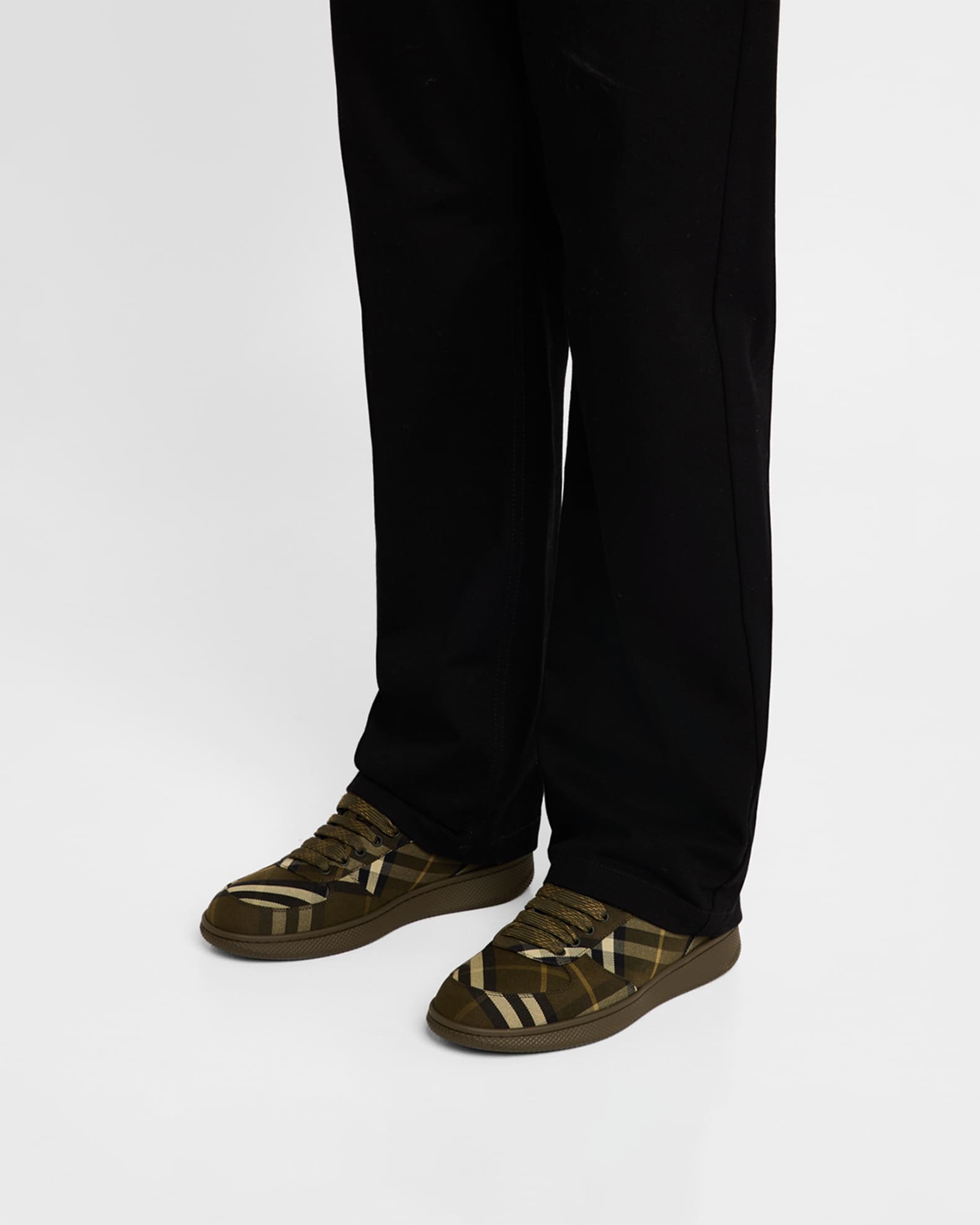 Burberry Men's Terrace Check Low-Top Sneakers | Neiman Marcus