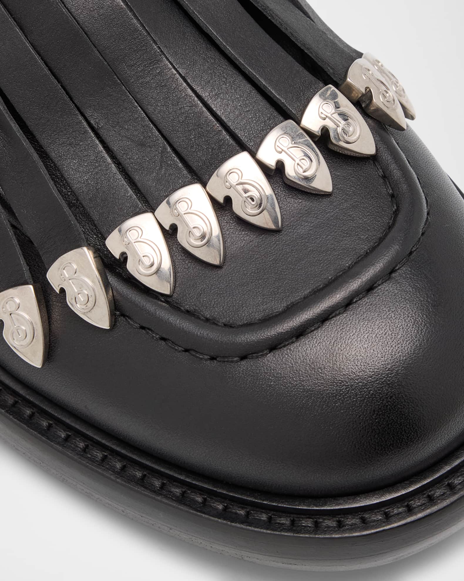 Burberry Men's Cobble Fringe Leather Loafers | Neiman Marcus