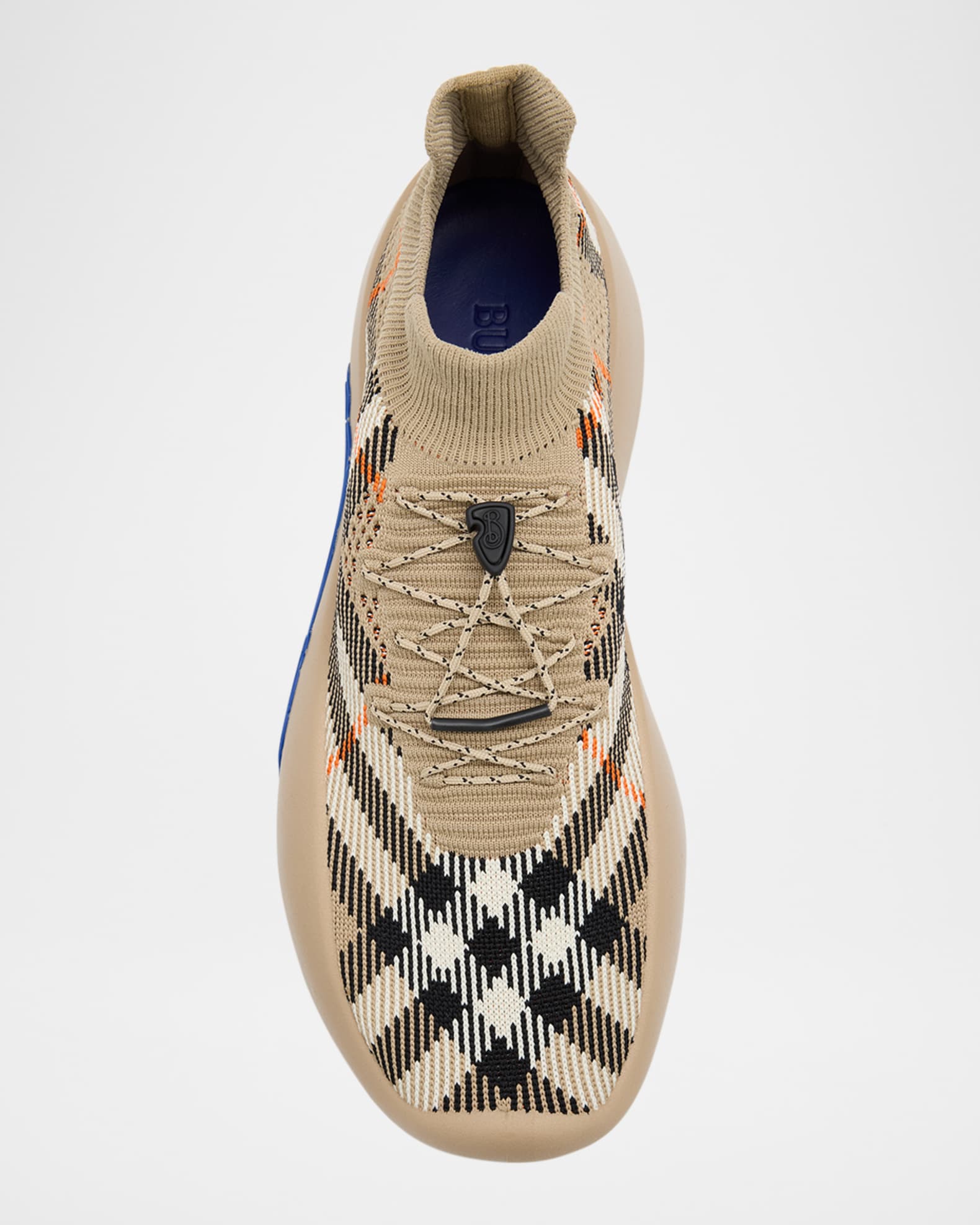 Burberry Men's Check Knit Neptune Sneakers | Neiman Marcus