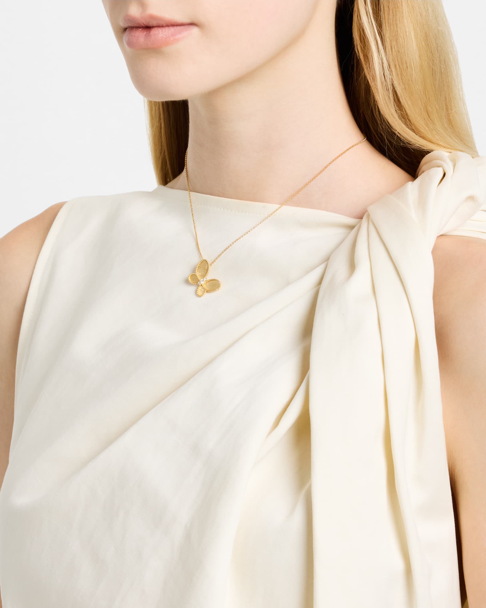 Jasmine 18K Yellow Gold Diamond Butterfly Pendant Necklace 1
