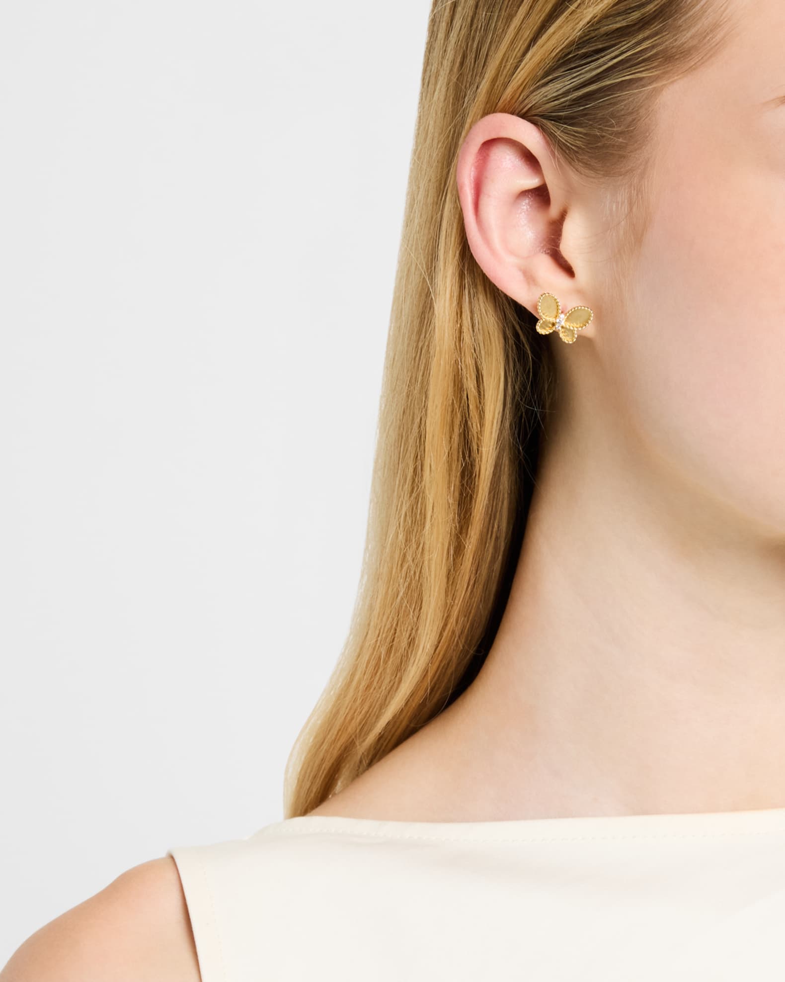 Jasmine 18K Yellow Gold Diamond Butterfly Earrings  1