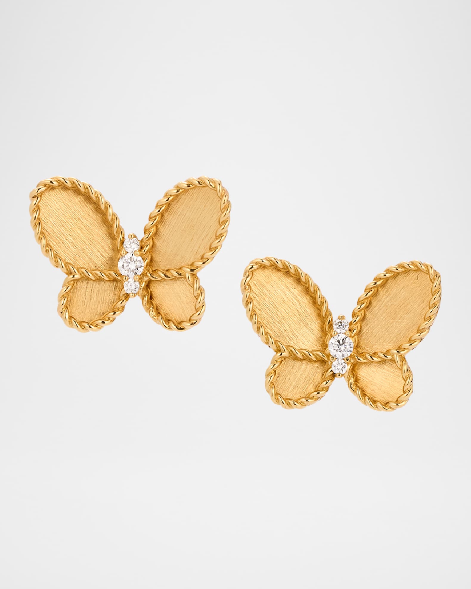 Jasmine 18K Yellow Gold Diamond Butterfly Earrings  0