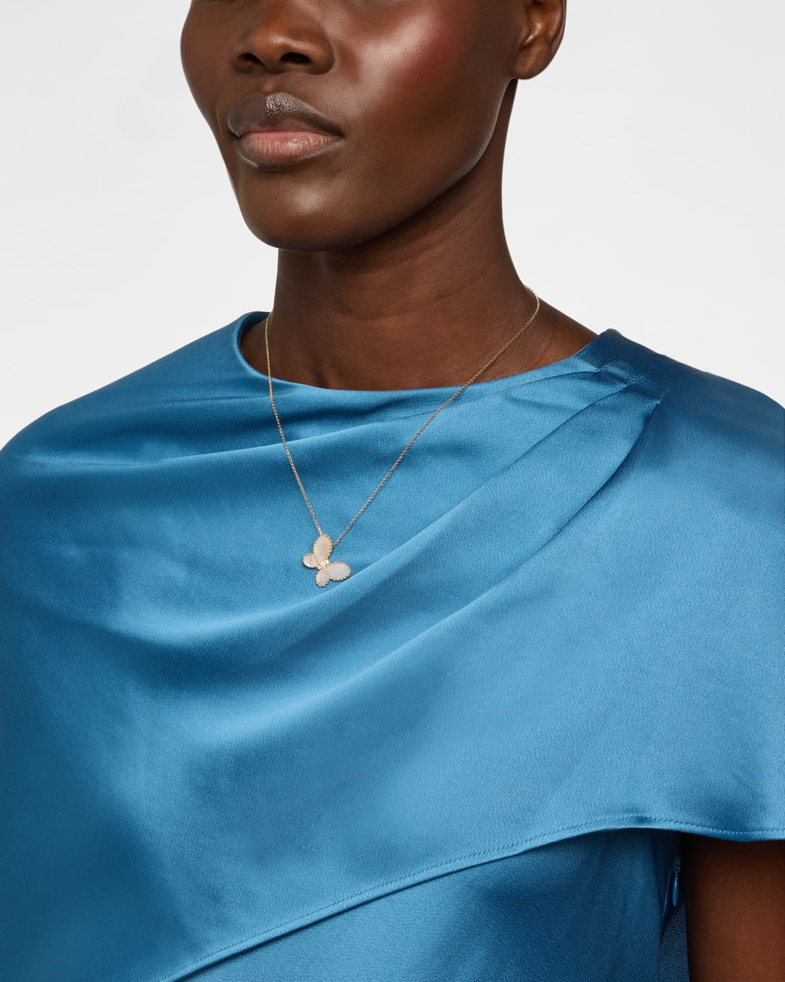 Roberto Coin 18K Yellow Gold Jasmine Diamond and MOP Butterfly