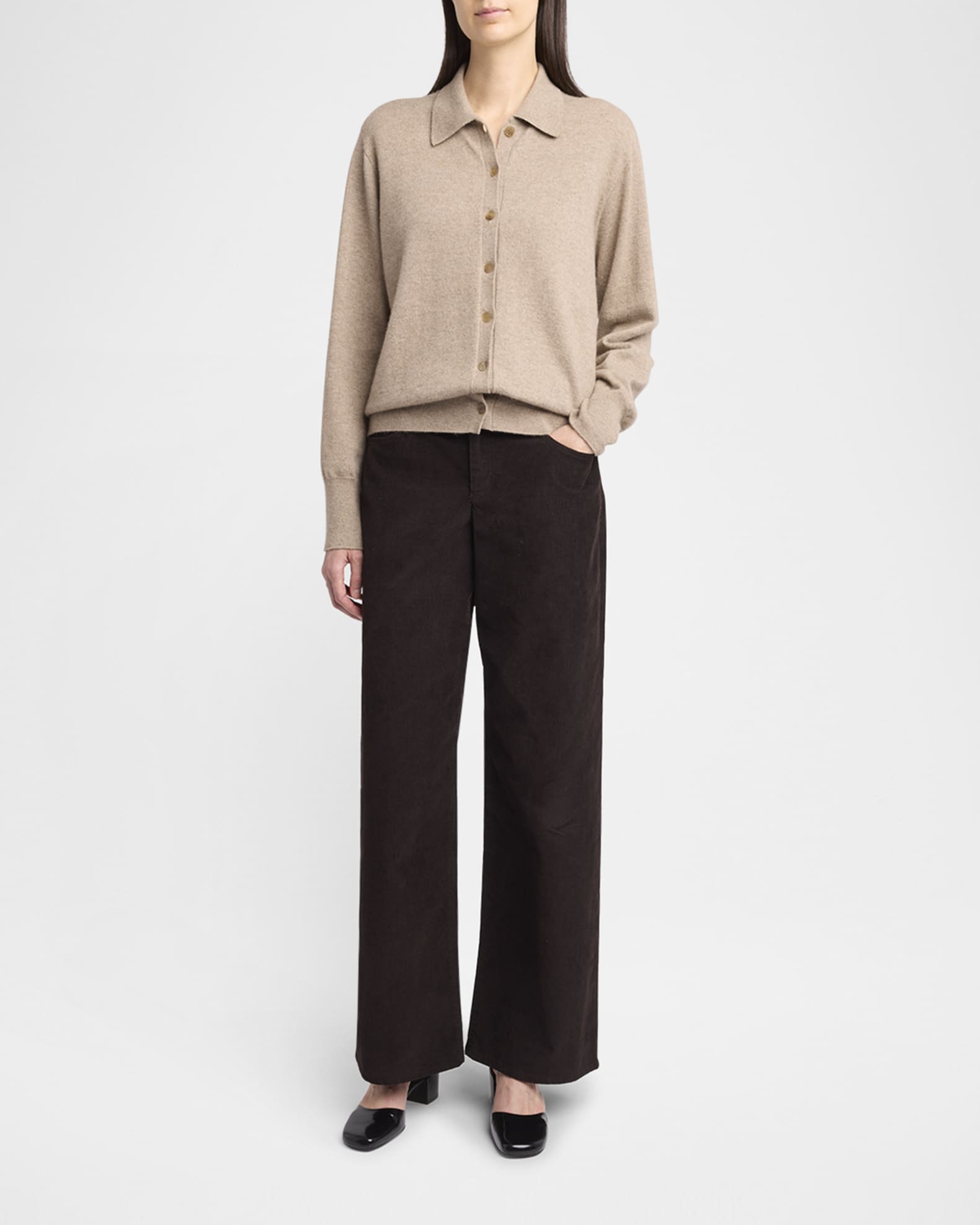 THE ROW Eglitta Corduroy Straight-Leg Pants | Neiman Marcus