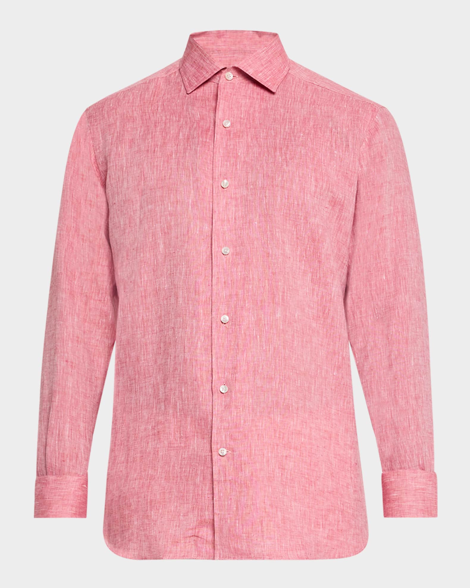 Men's Azeala Oasi Lino Casual Button-Down Shirt 0